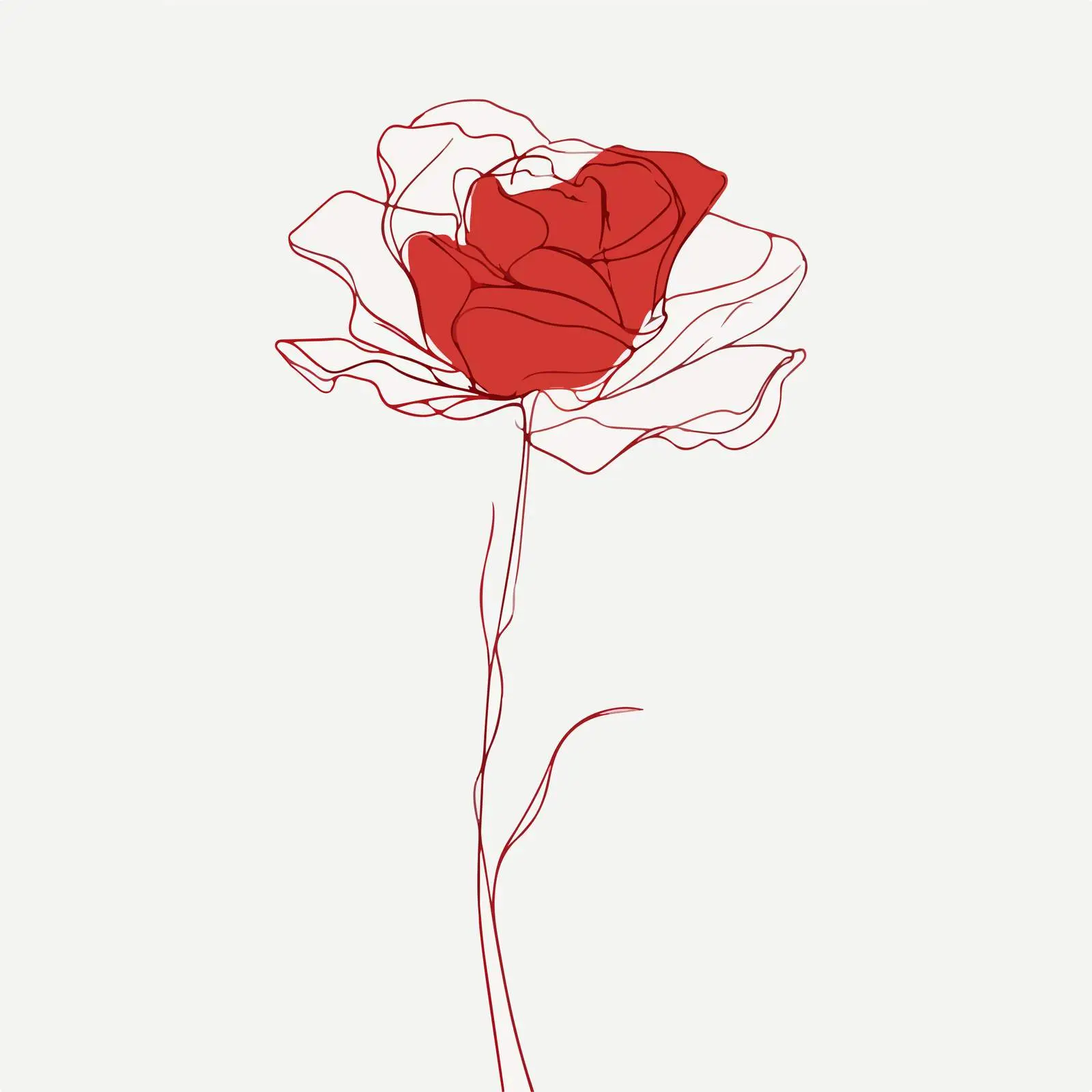 Elegant Rose Line Art Illustration — free download from Dotvec