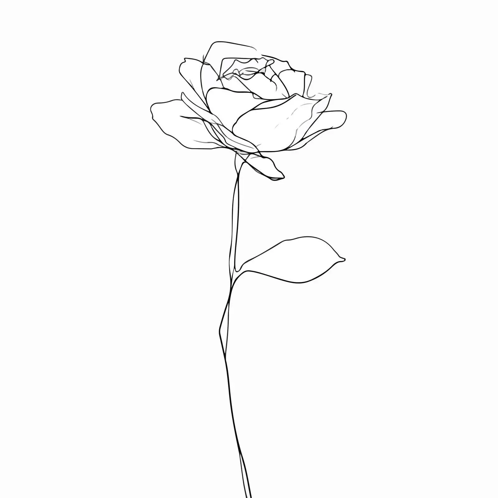 Minimal Rose Line Art — free download from Dotvec