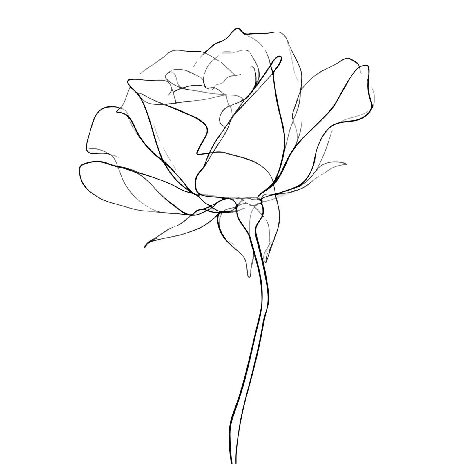 Single Rose Continuous Line Art Illustration — free download from Dotvec