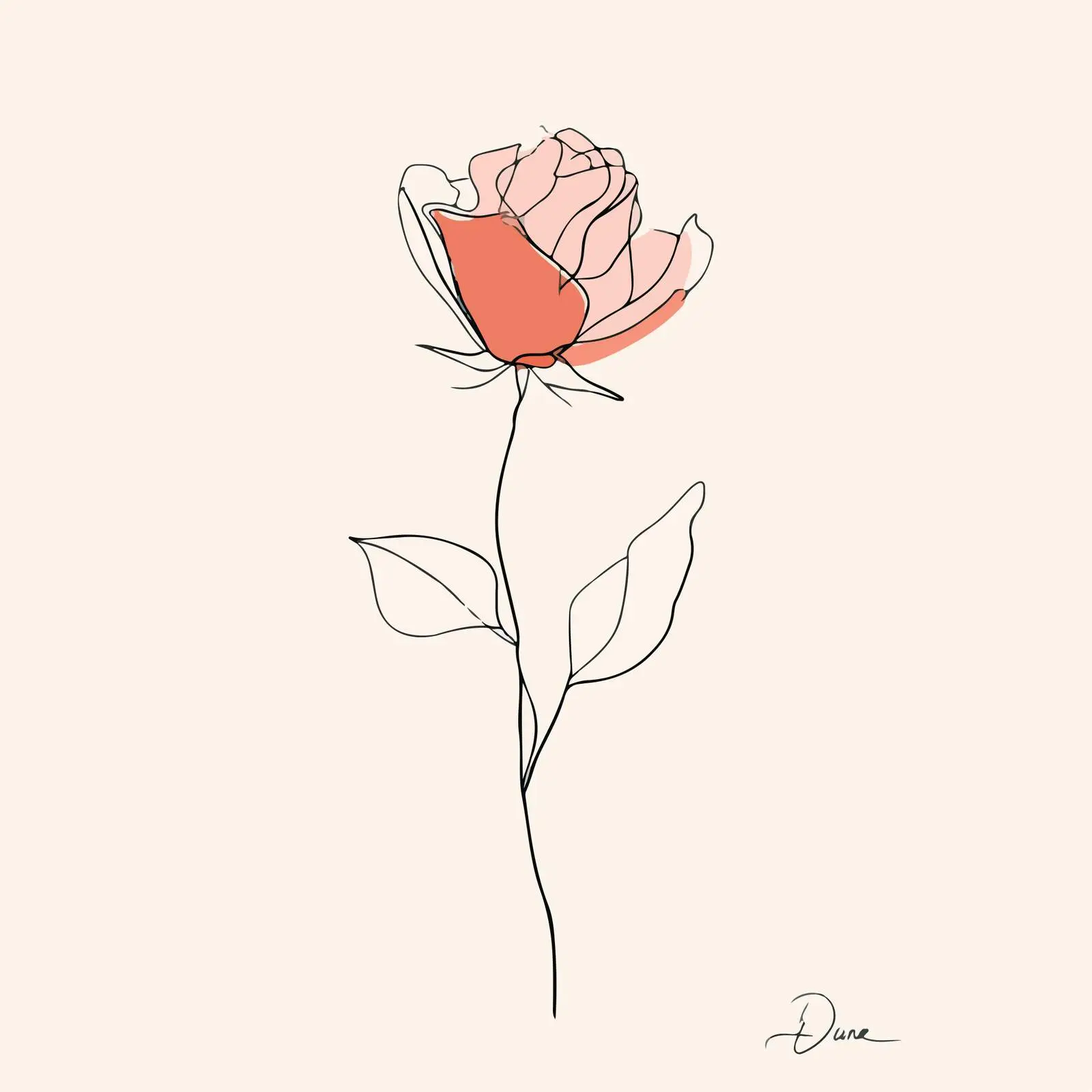 Minimal Rose Line Art Illustration — free download from Dotvec
