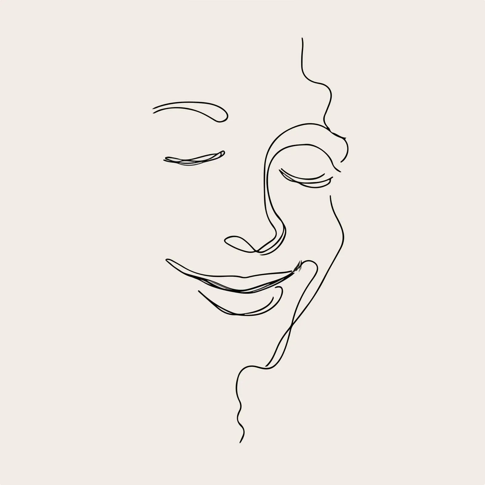 Smiling Face Line Art Vector — free download from Dotvec