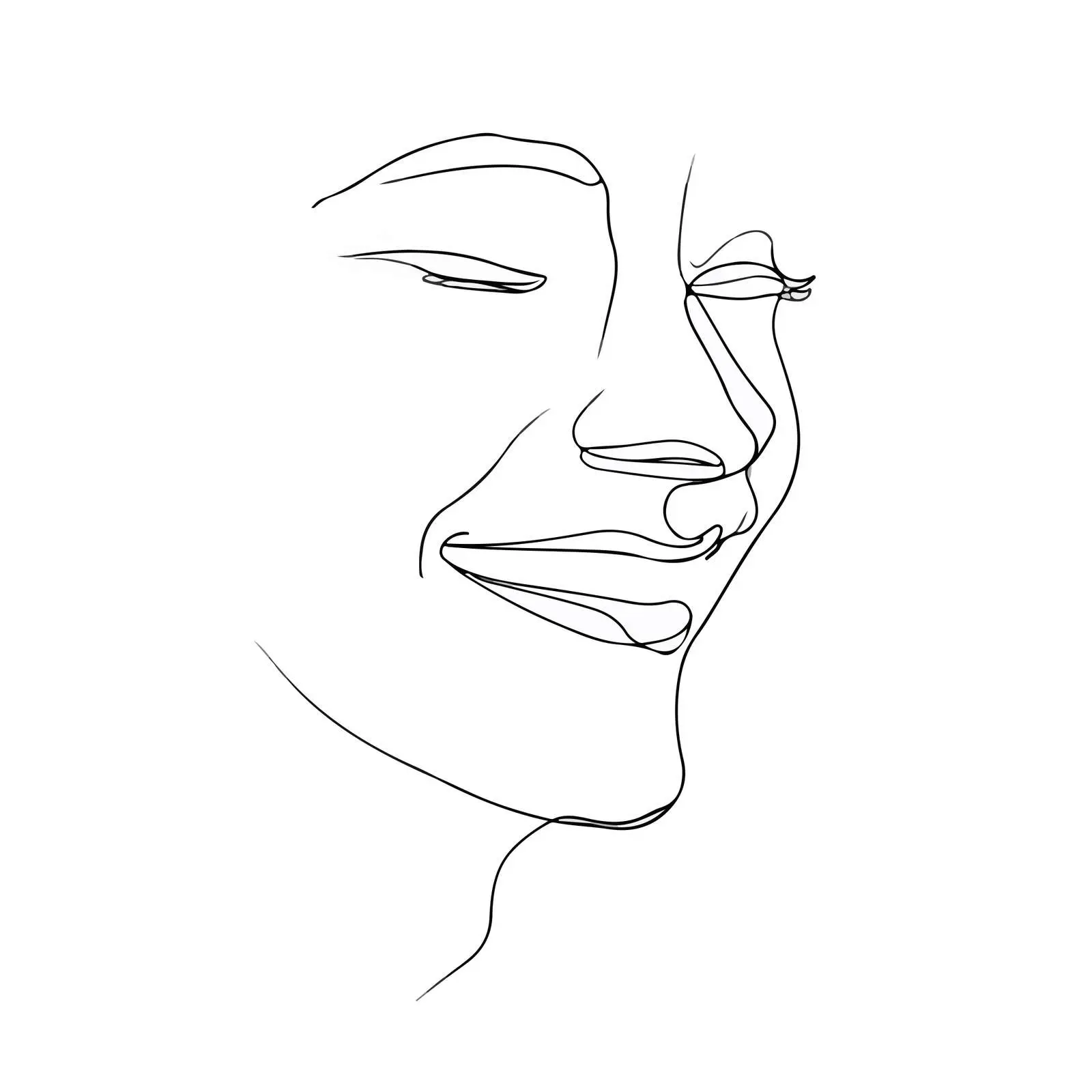 Minimal Smiling Face Line Art — free download from Dotvec