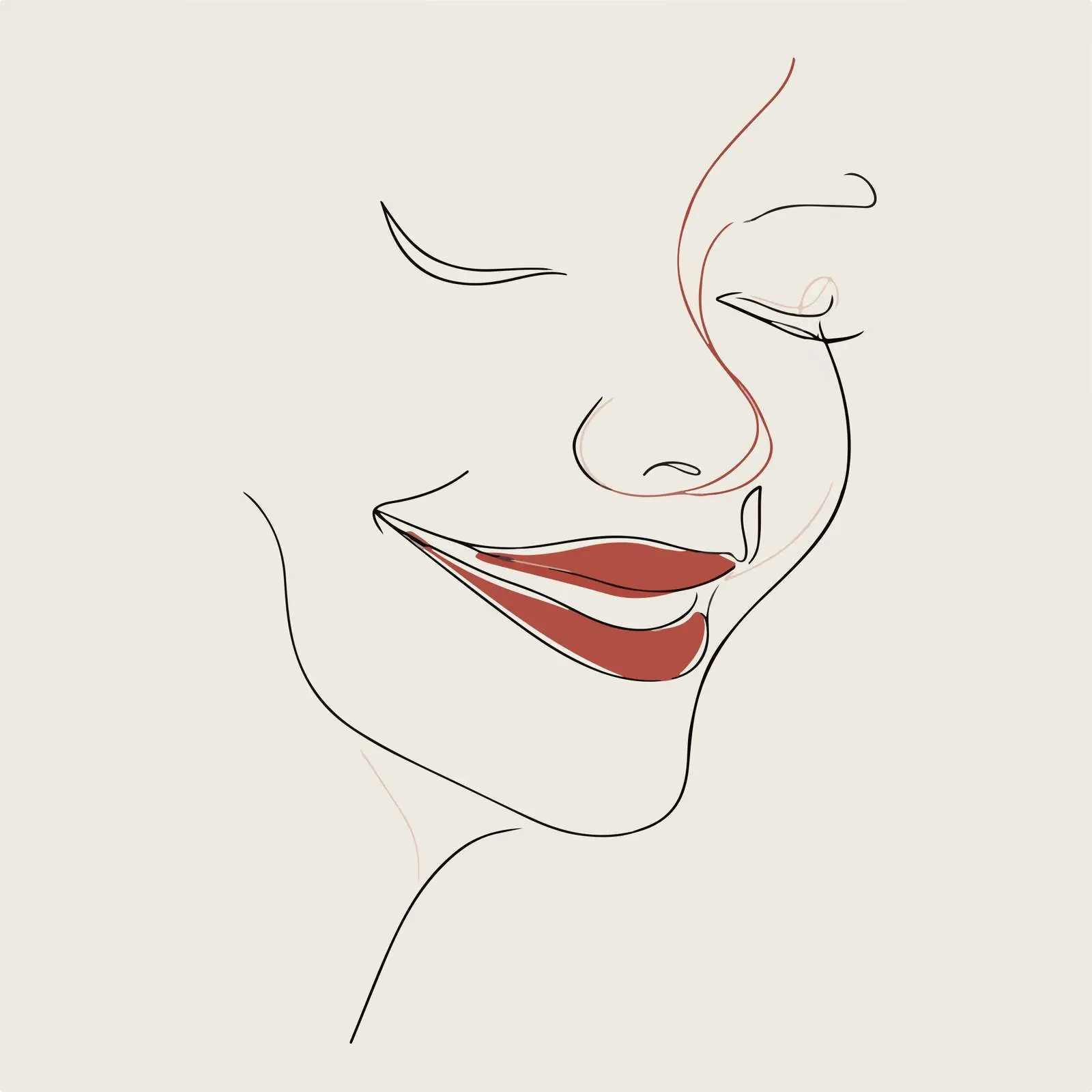 Smile Line Art Illustration — free download from Dotvec