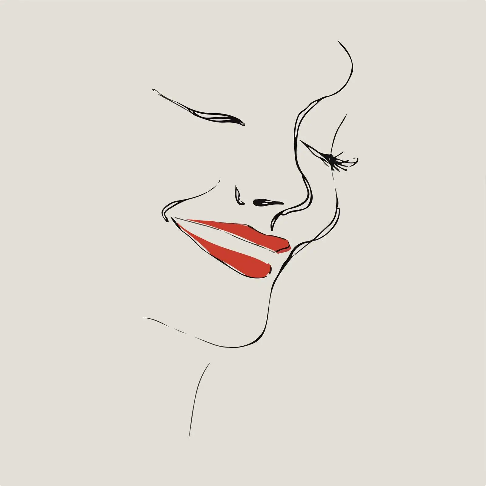 Simplistic Smiling Face Line Art — free download from Dotvec