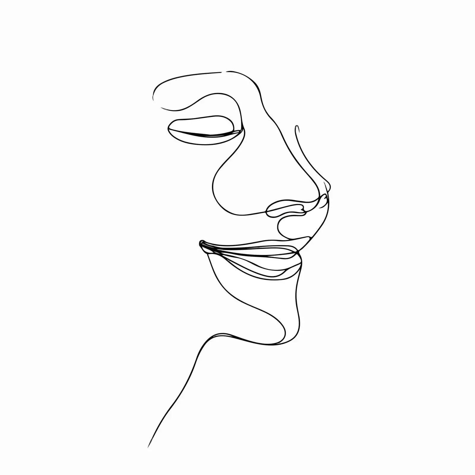 Smiling Face Line Art Vector — free download from Dotvec