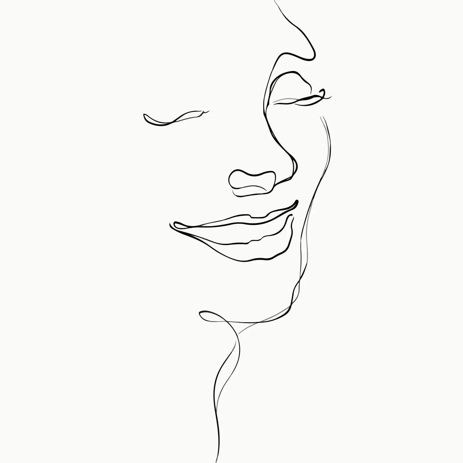 Minimal Smiling Face Line Art — free download from Dotvec