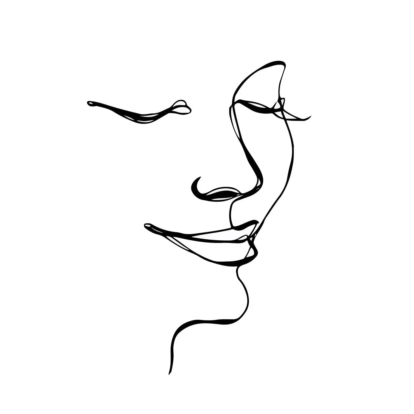 Smiling Face Line Art — free download from Dotvec