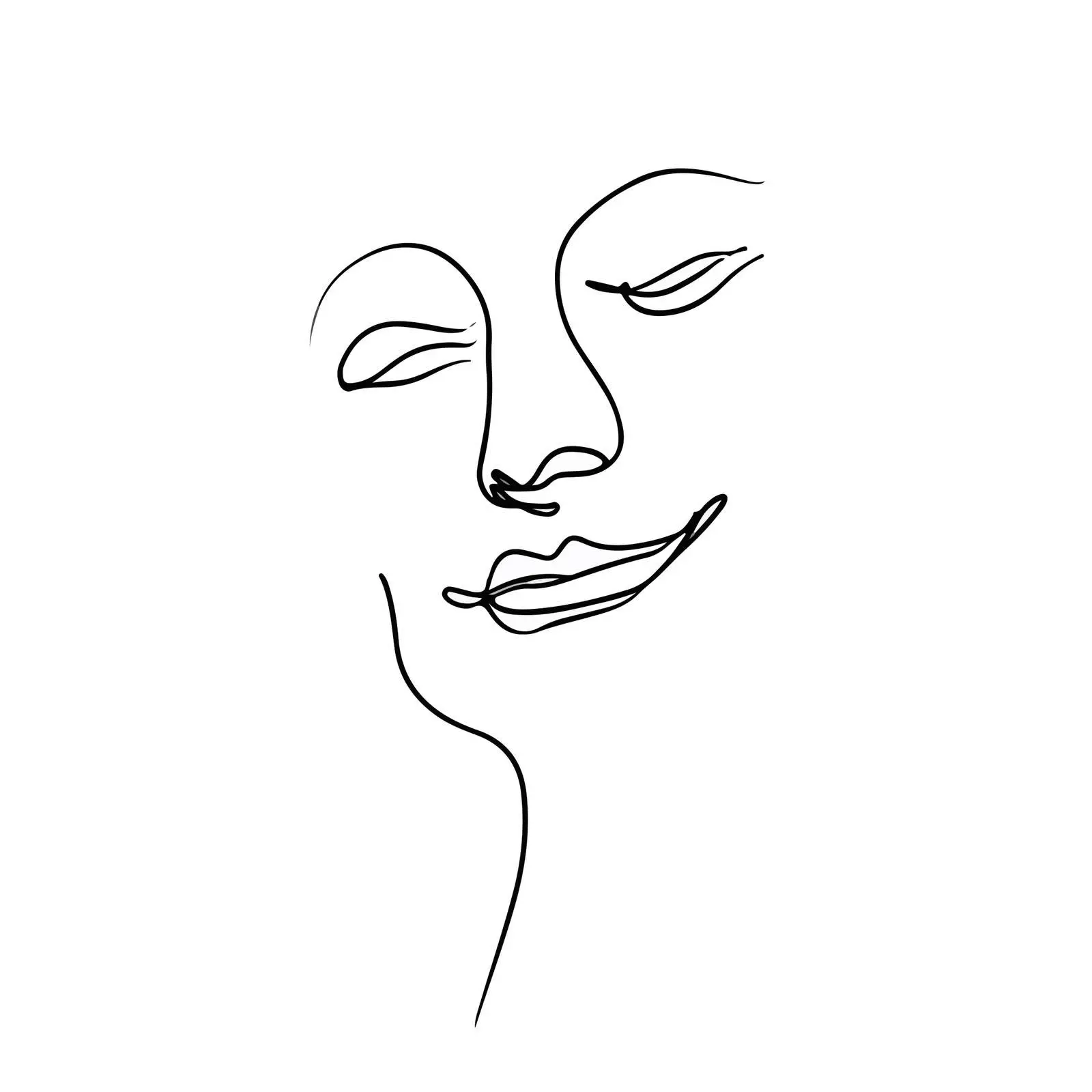 Smiling Face Line Art Vector Illustration — free download from Dotvec