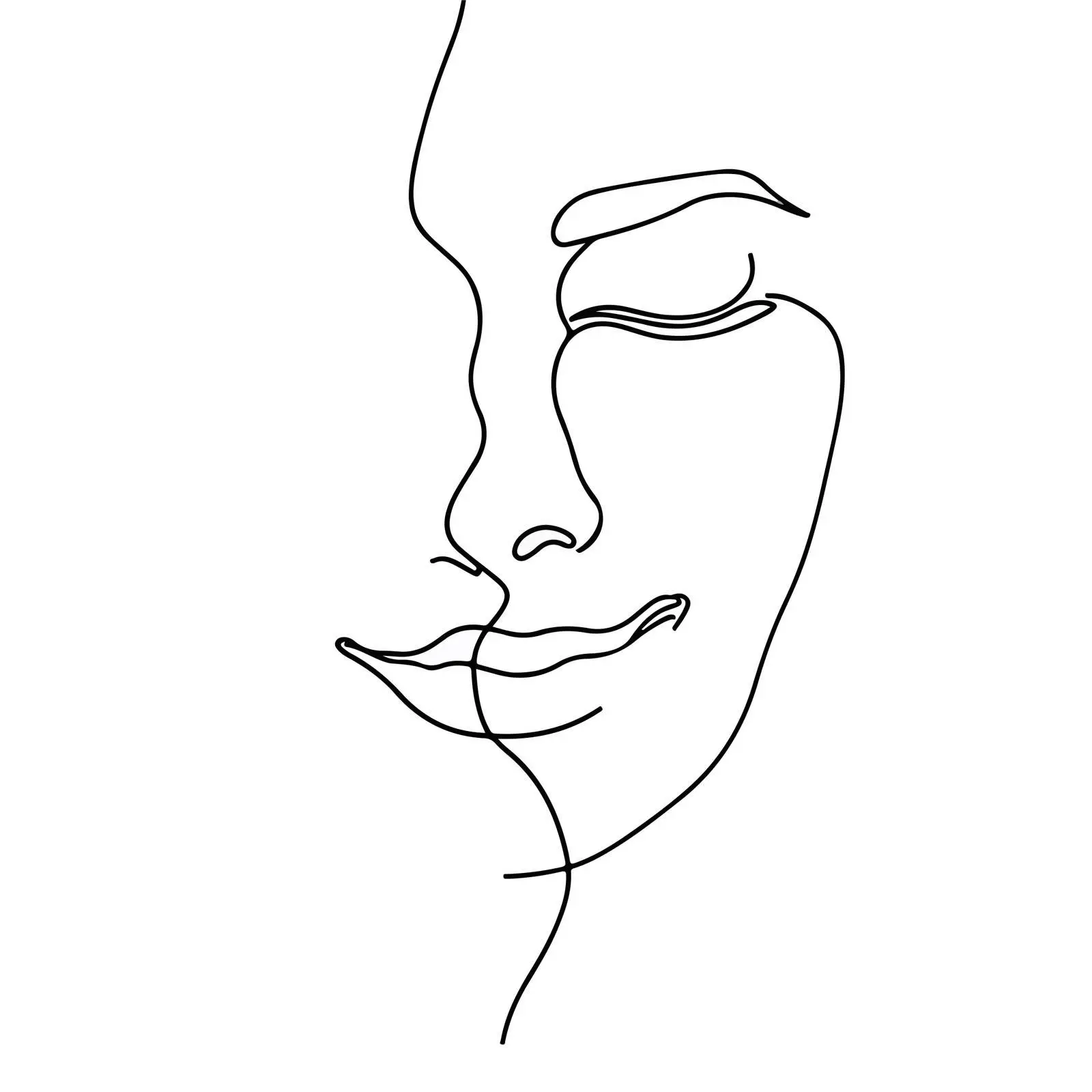 Smiling Face Line Art Vector — free download from Dotvec