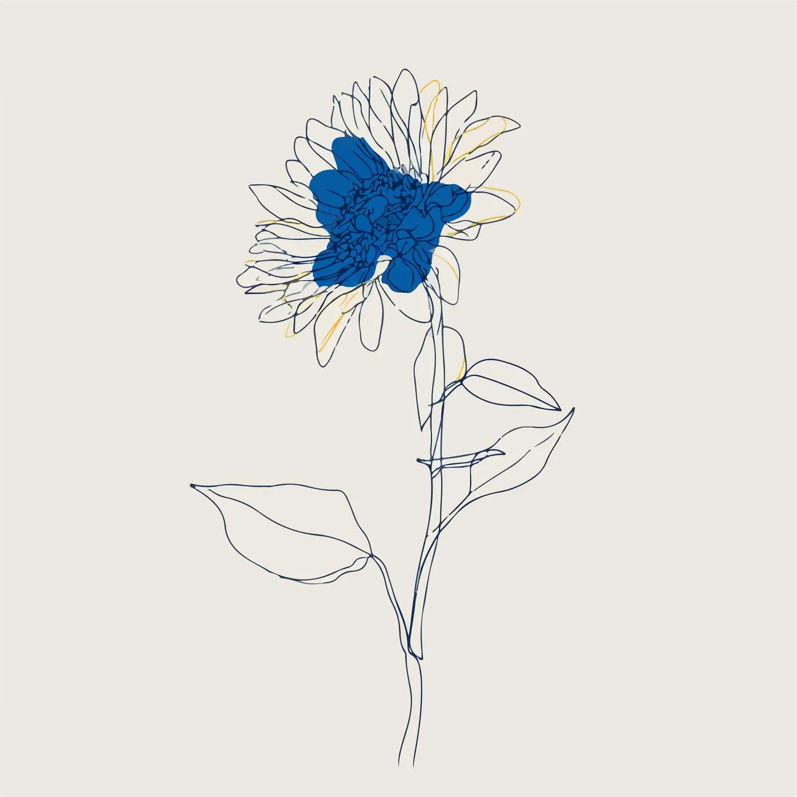 Elegant Sunflower Line Art — free download from Dotvec
