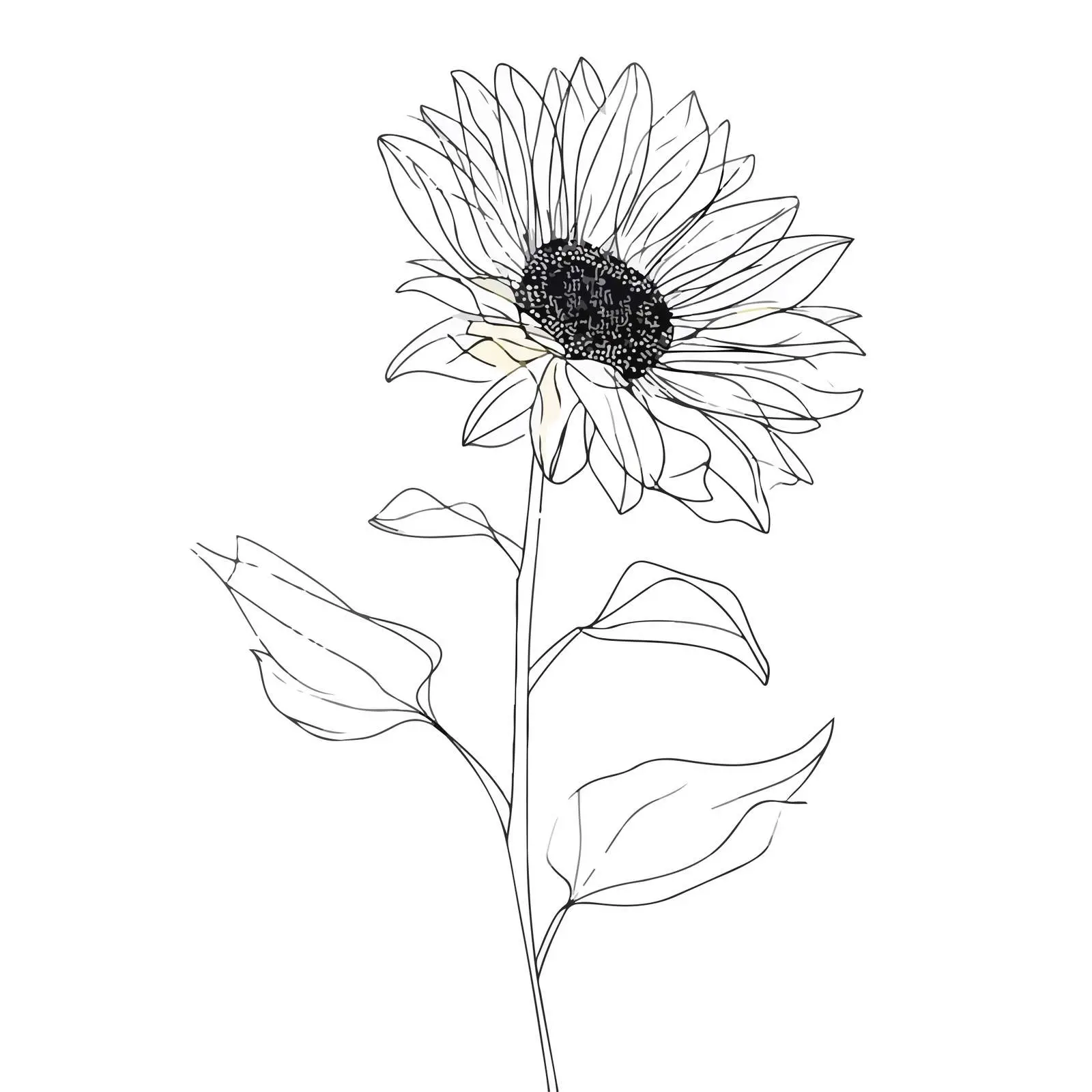 Elegant Sunflower Line Art — free download from Dotvec
