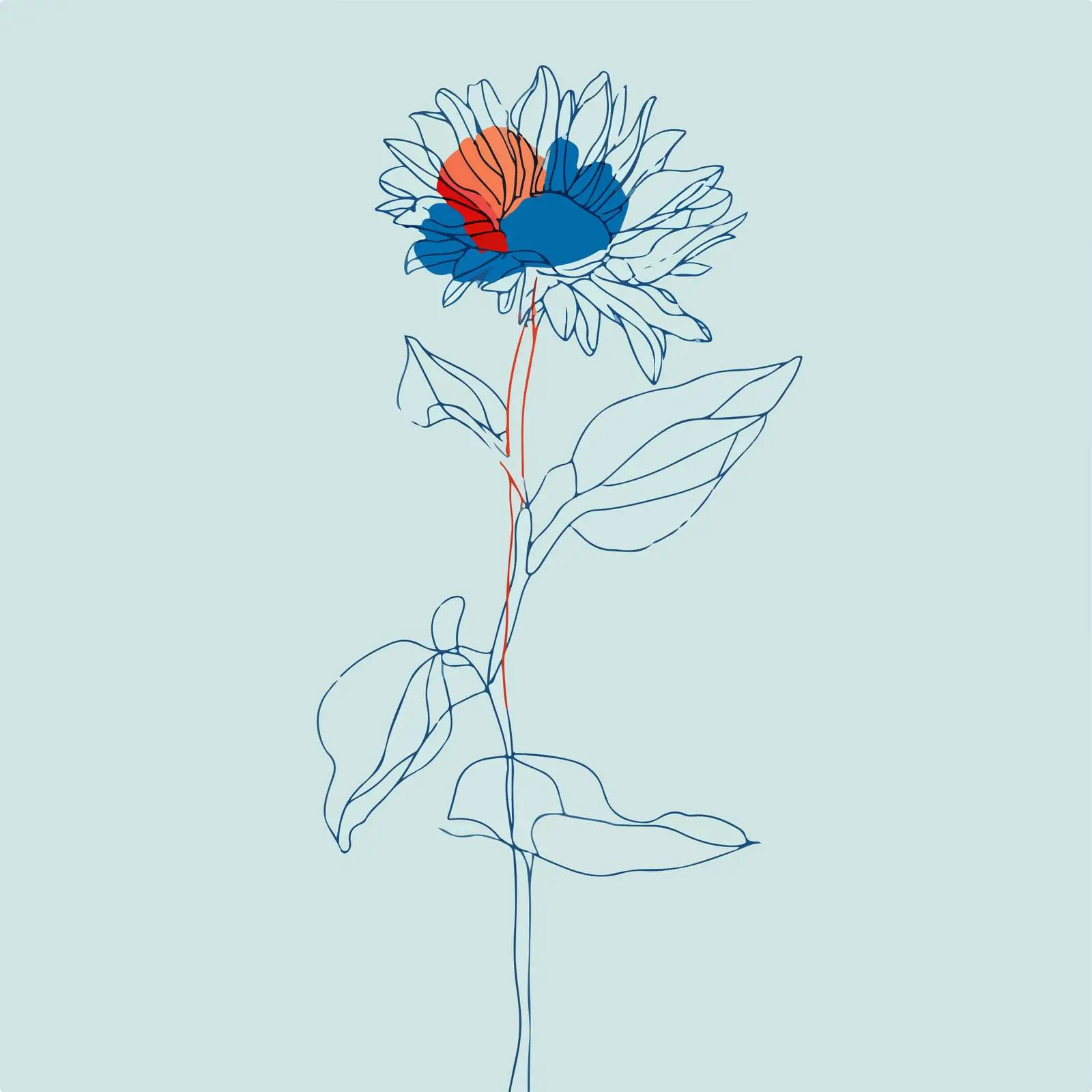 Sunflower Line Art — free download from Dotvec
