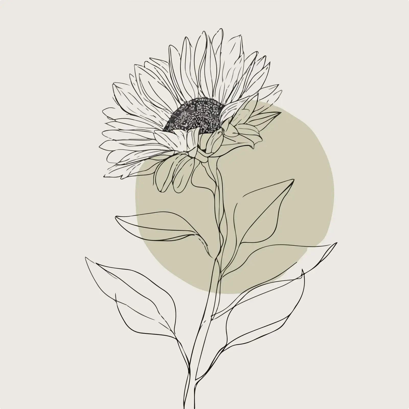 Sunflower Continuous Line Art — free download from Dotvec