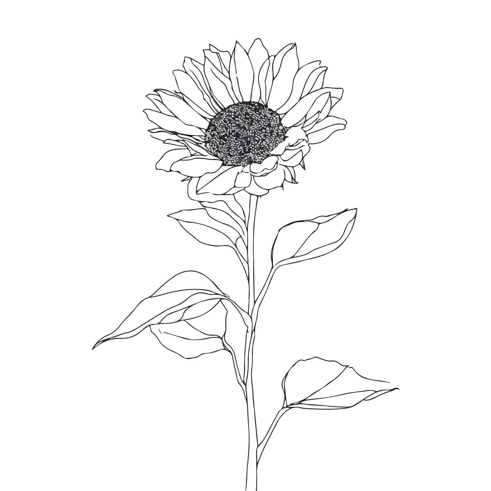 Sunflower Line Art — free download from Dotvec