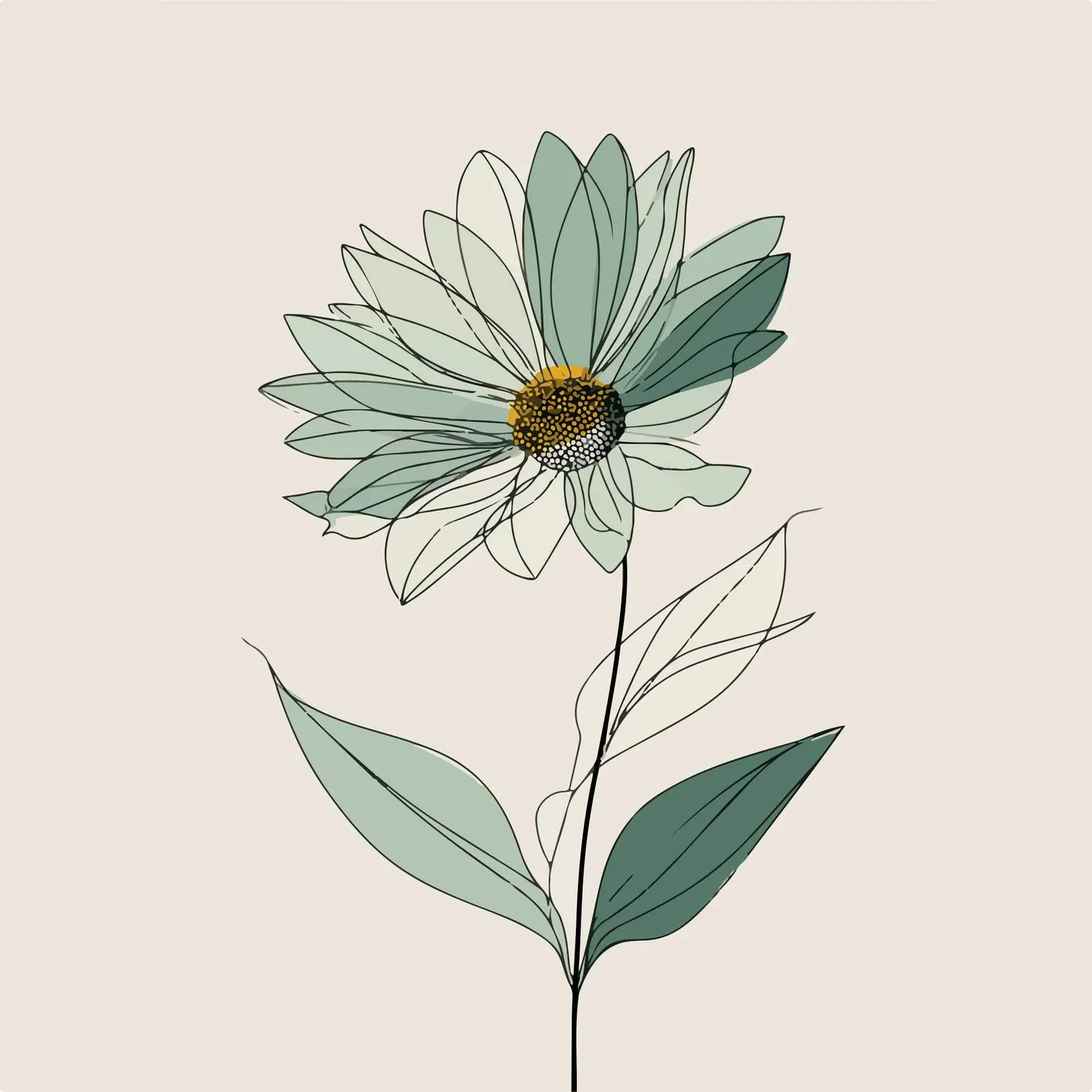 Sunflower Line Art — free download from Dotvec