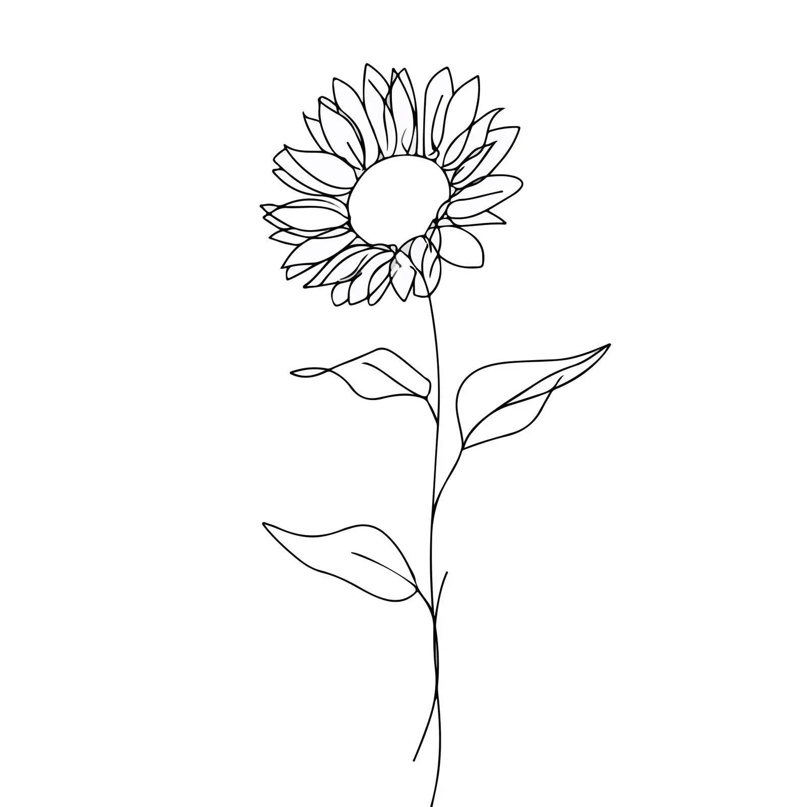 Sunflower Line Art — free download from Dotvec