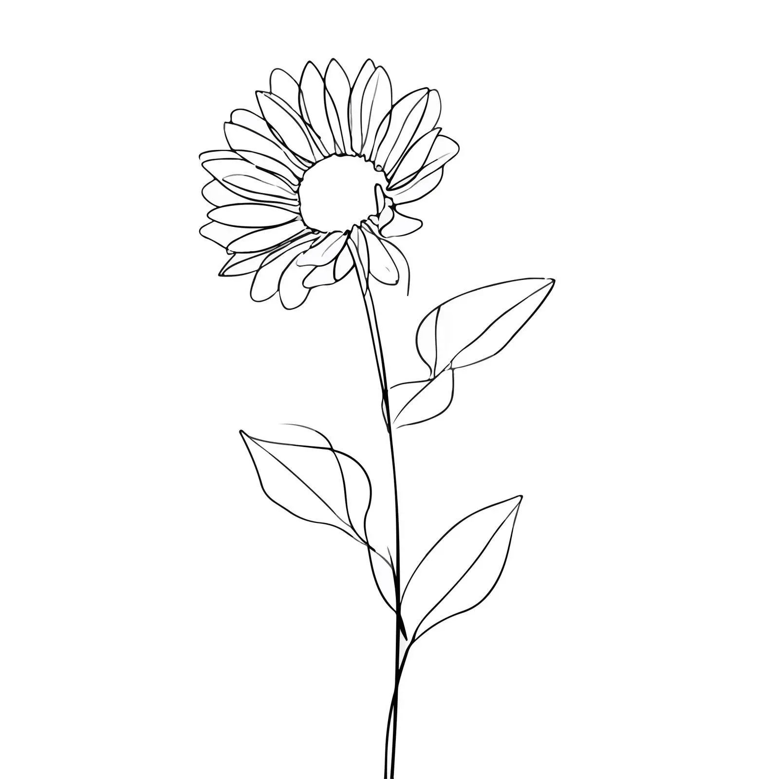 Sunflower Line Art — free download from Dotvec