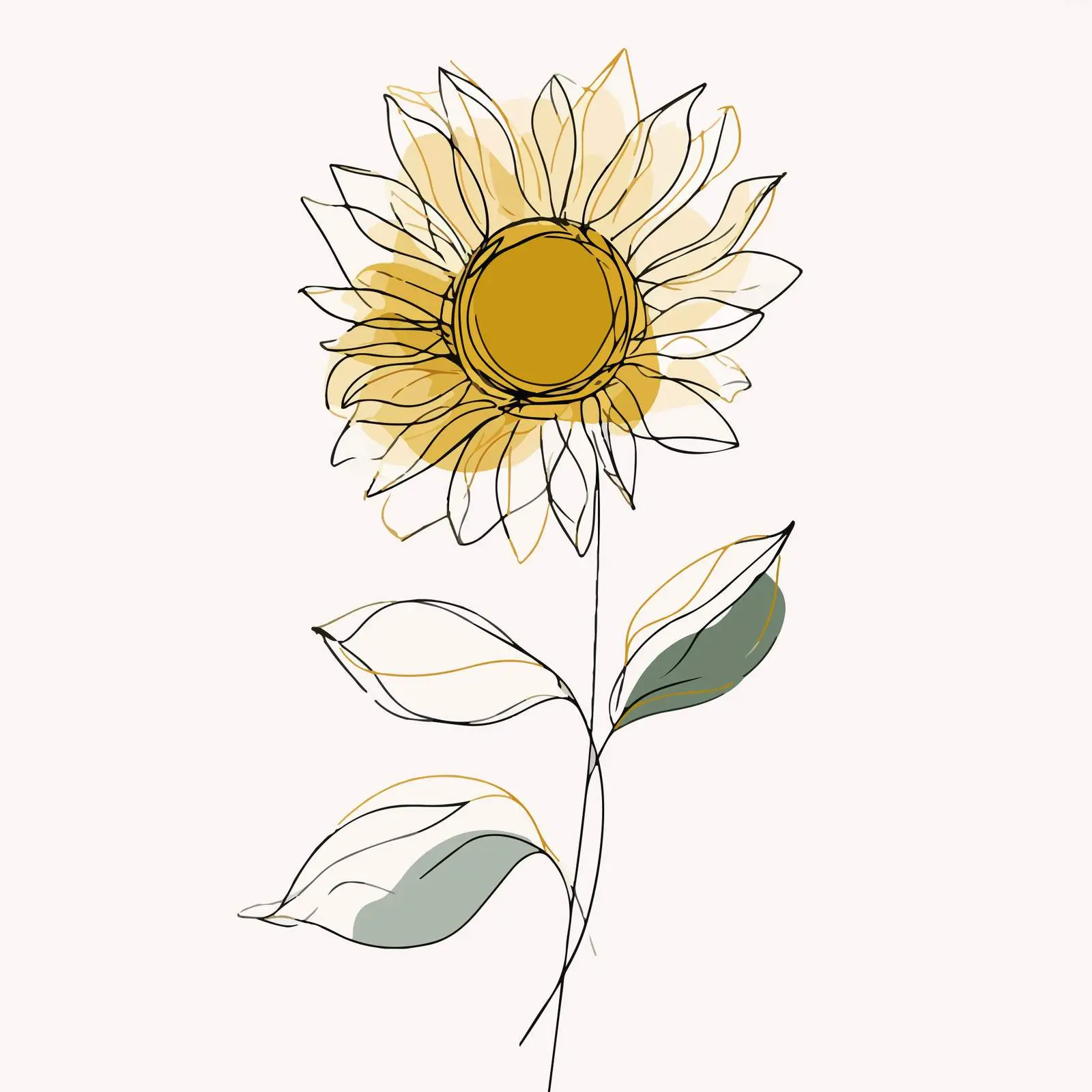 Elegant Sunflower Line Art Illustration — free download from Dotvec