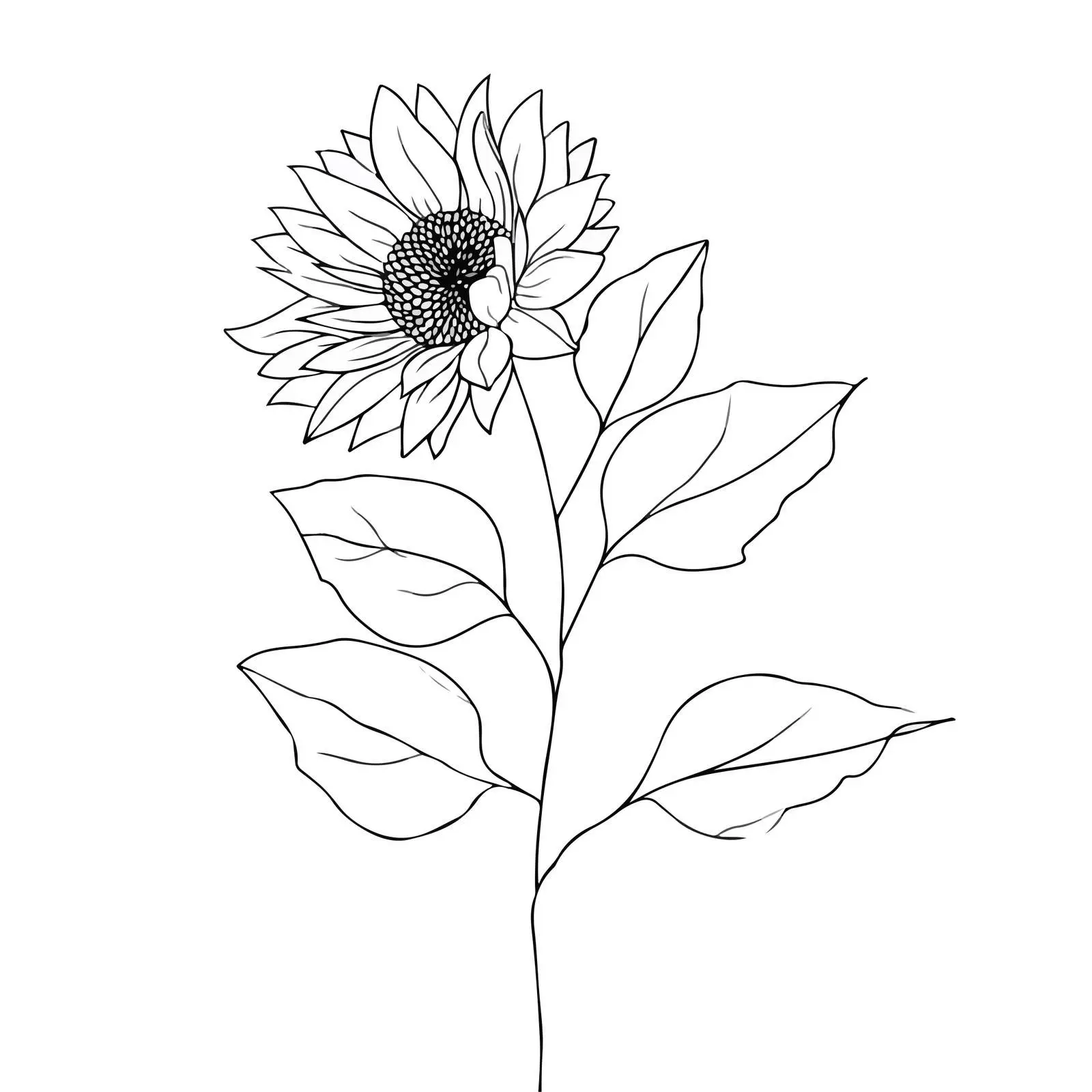 Sunflower Line Art — free download from Dotvec