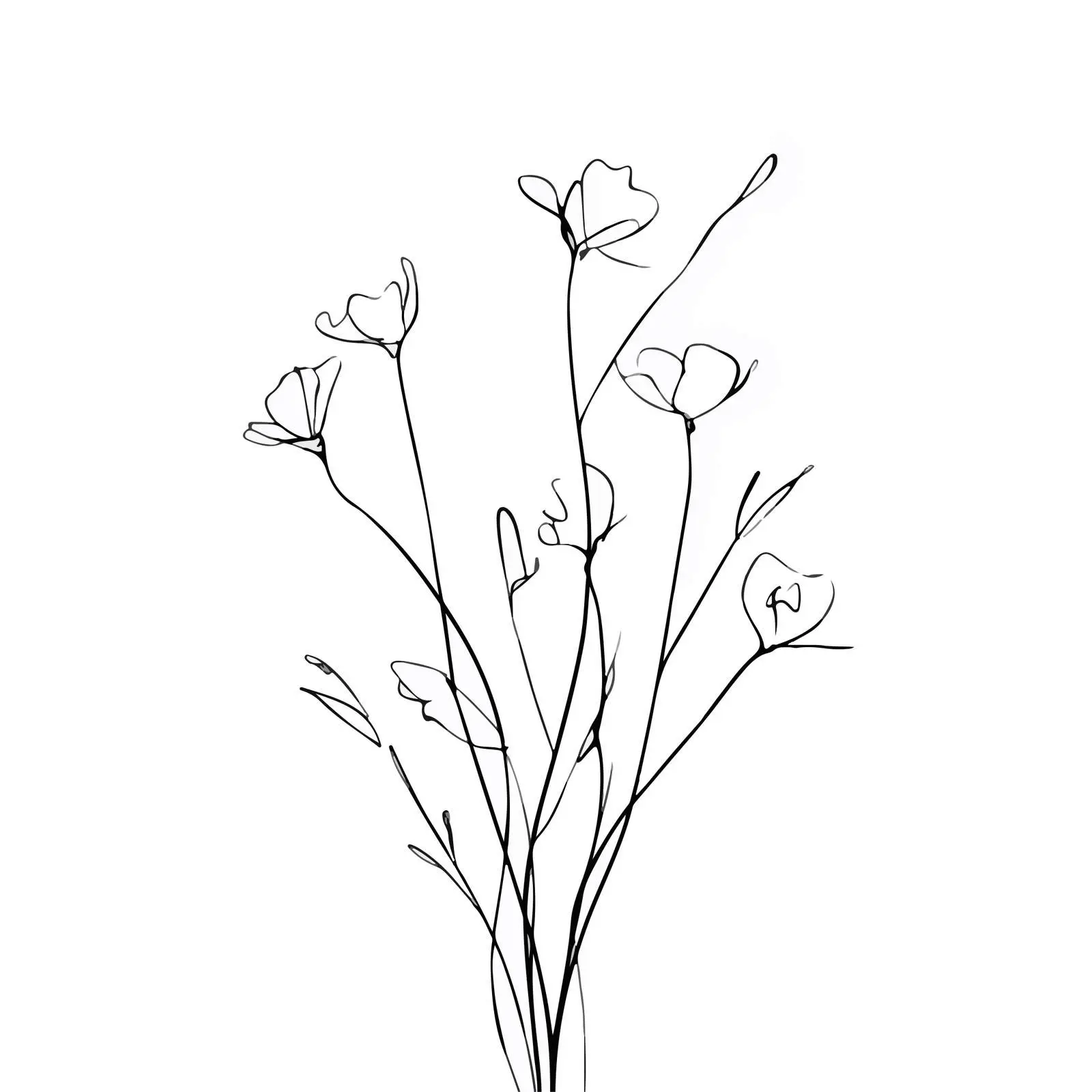 Wildflower Continuous Line Abstract Art — free download from Dotvec