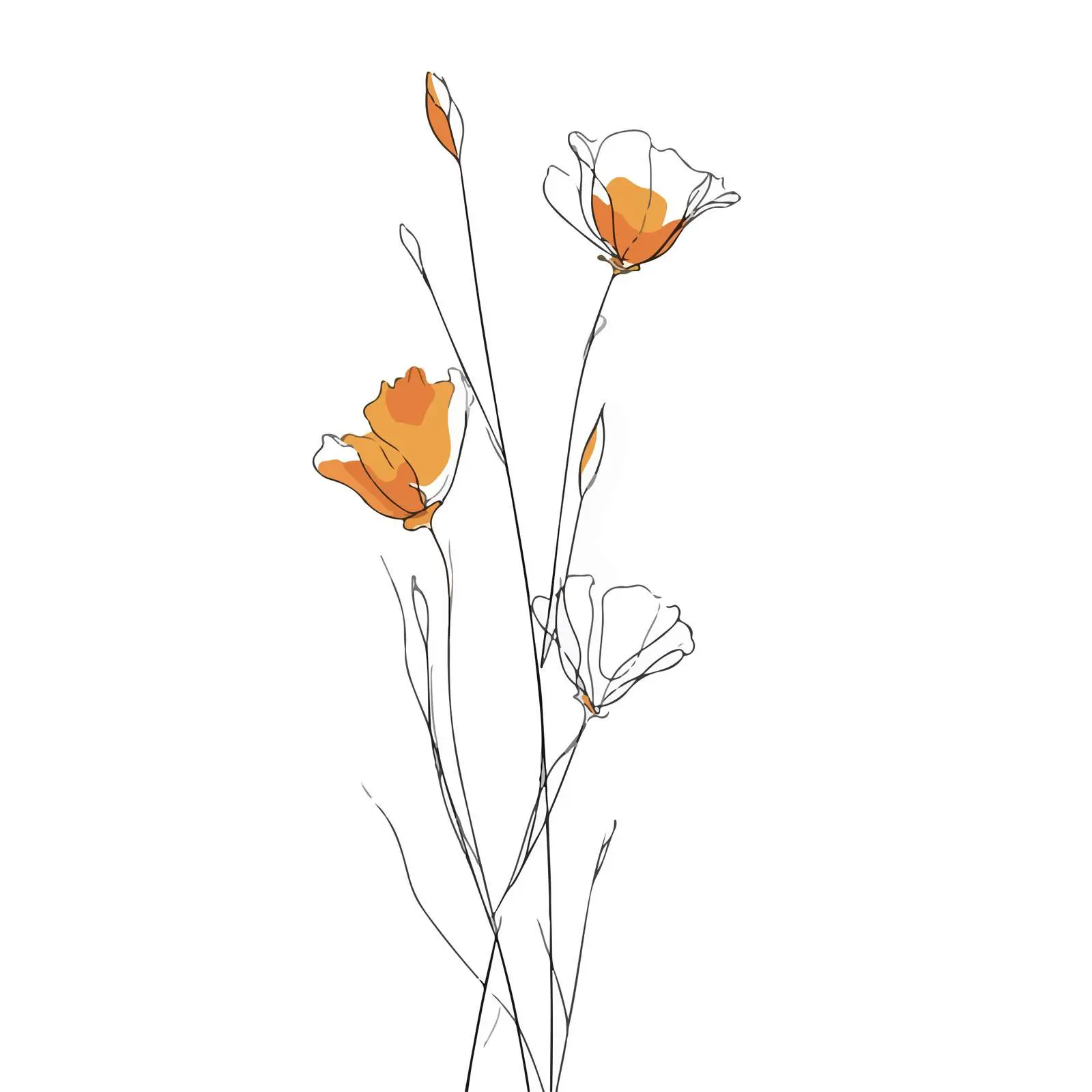 Abstract Wildflower Line Art — free download from Dotvec