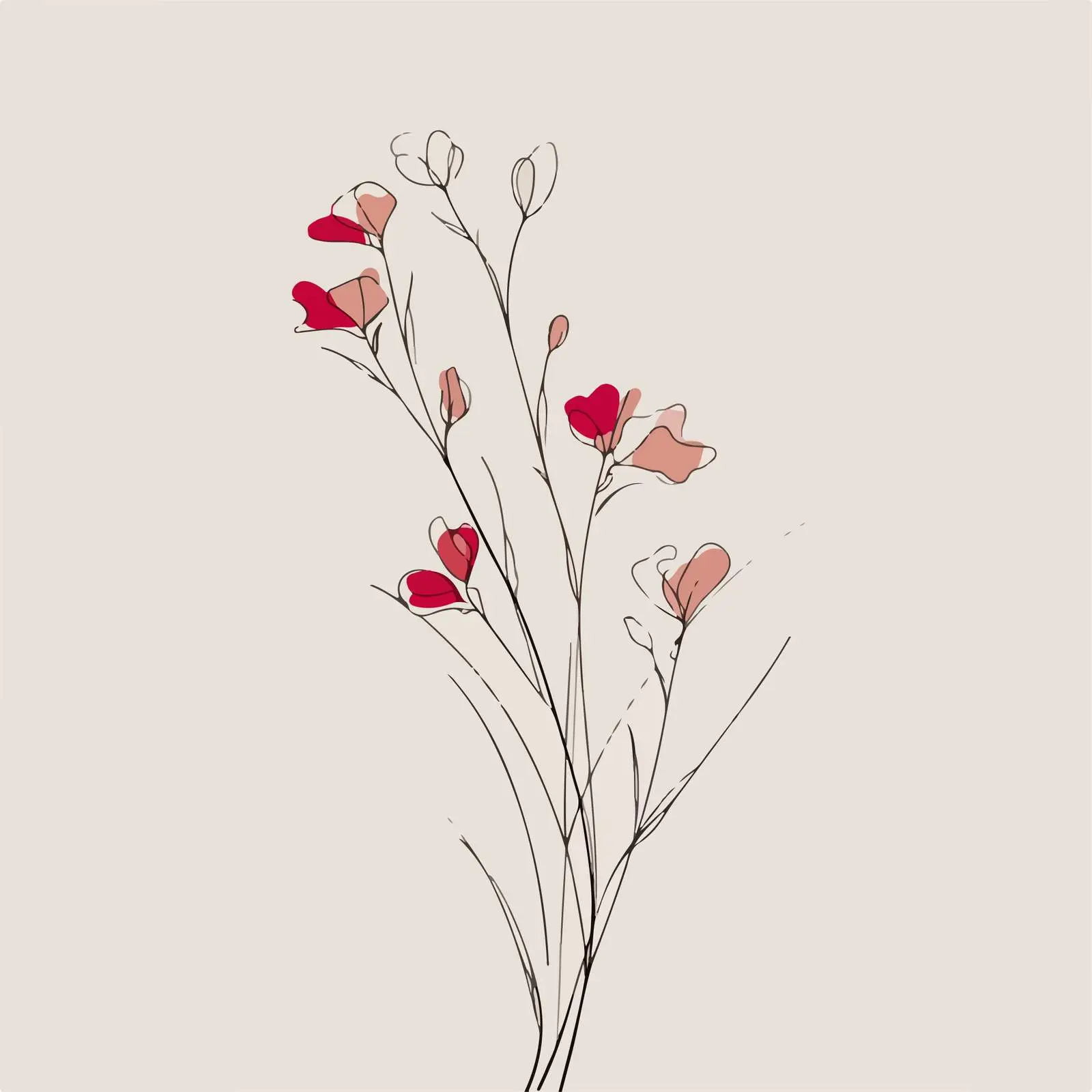 Elegant Wildflower Line Art Illustration — free download from Dotvec