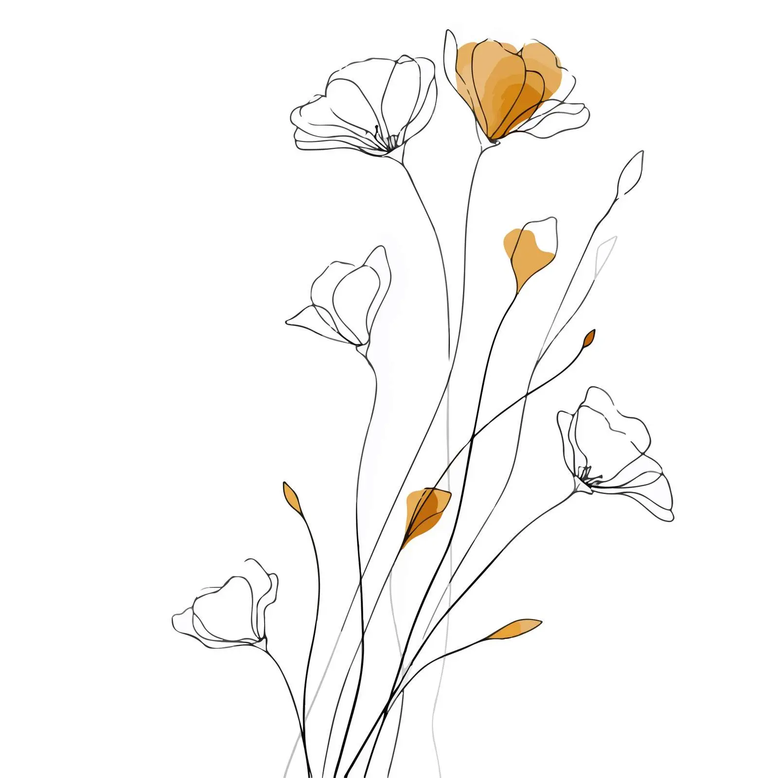 Elegant Wildflower Line Art Illustration — free download from Dotvec