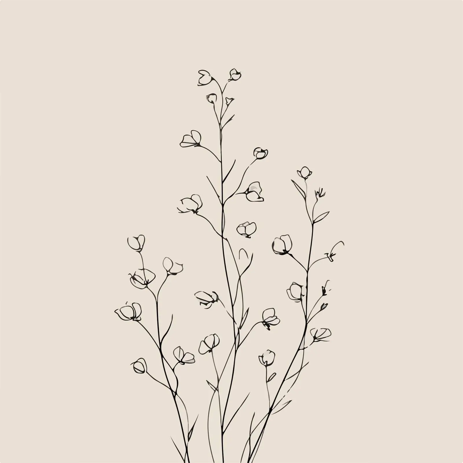Minimal Wildflower Line Art Illustration — free download from Dotvec