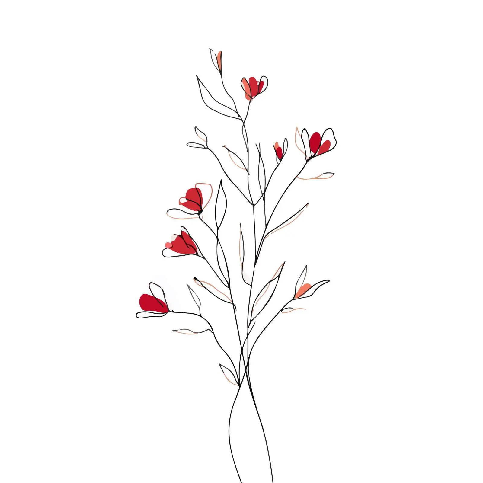 Minimal Wildflower Line Art — free download from Dotvec