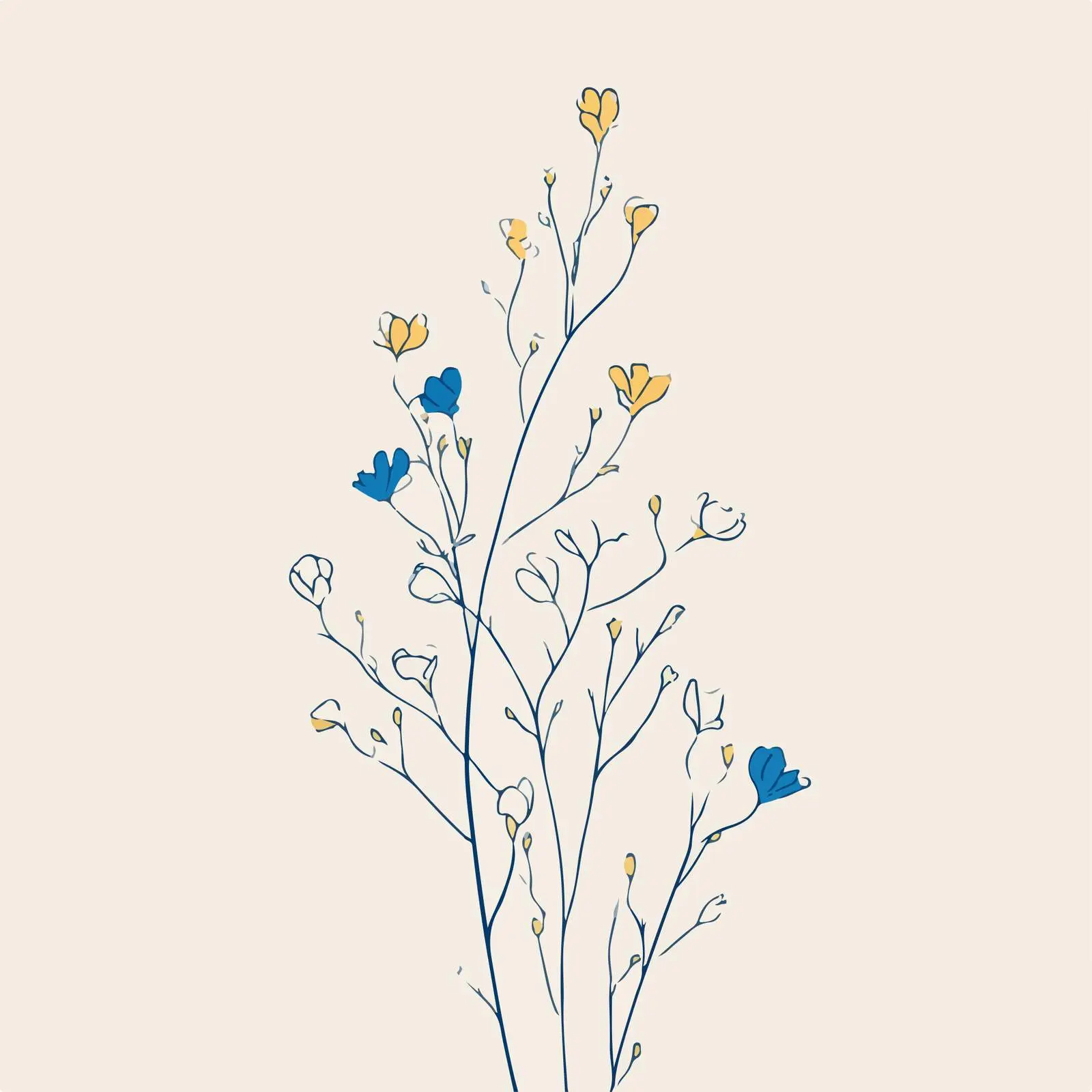 Wildflower Line Art Illustration — free download from Dotvec