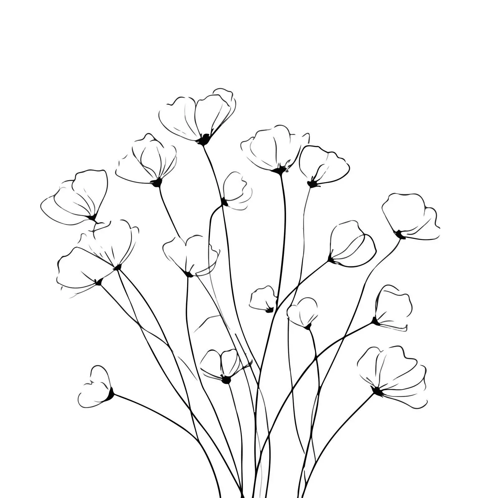 Elegant Wildflower Line Art Illustration — free download from Dotvec