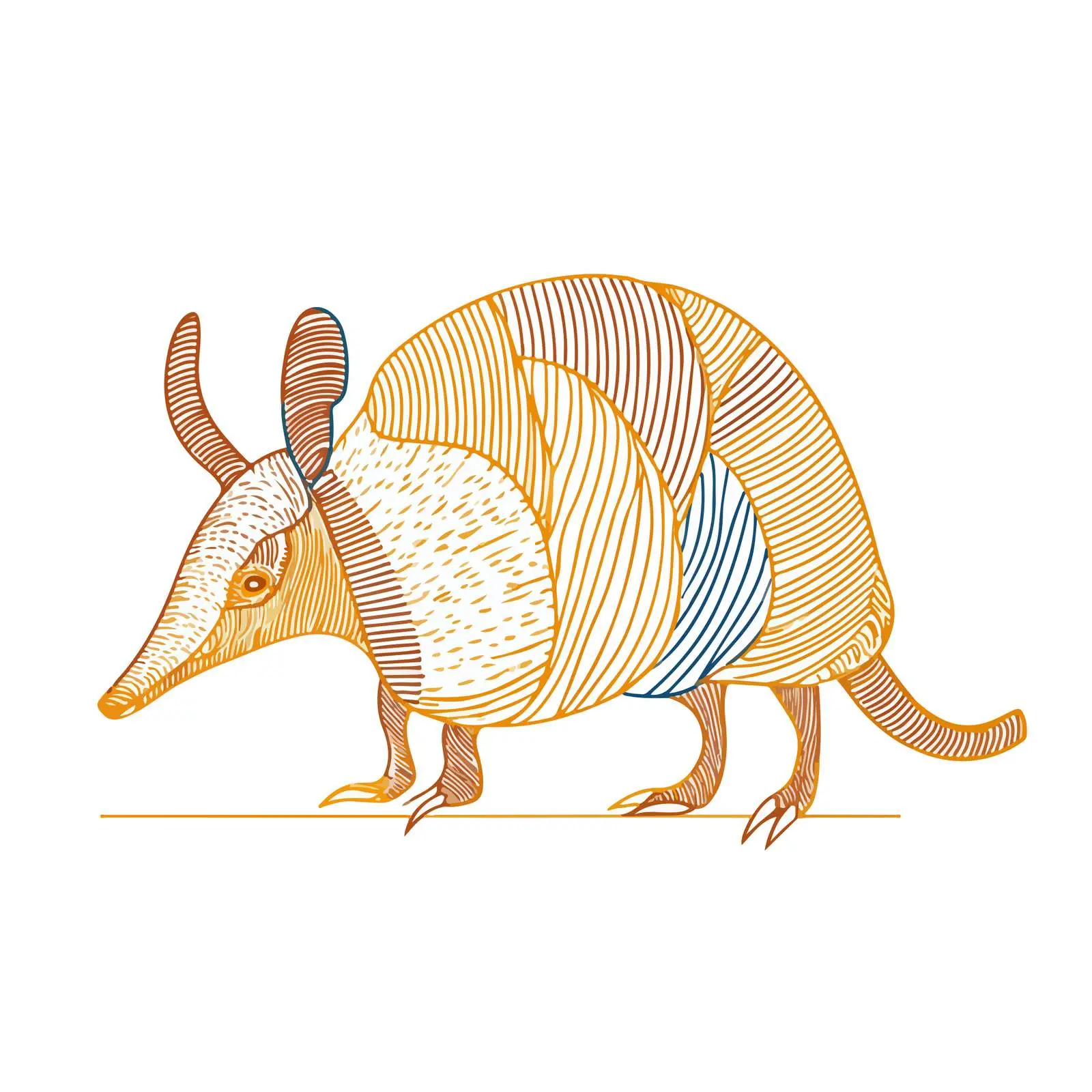 Armadillo Line Art Vector Illustration — free download from Dotvec