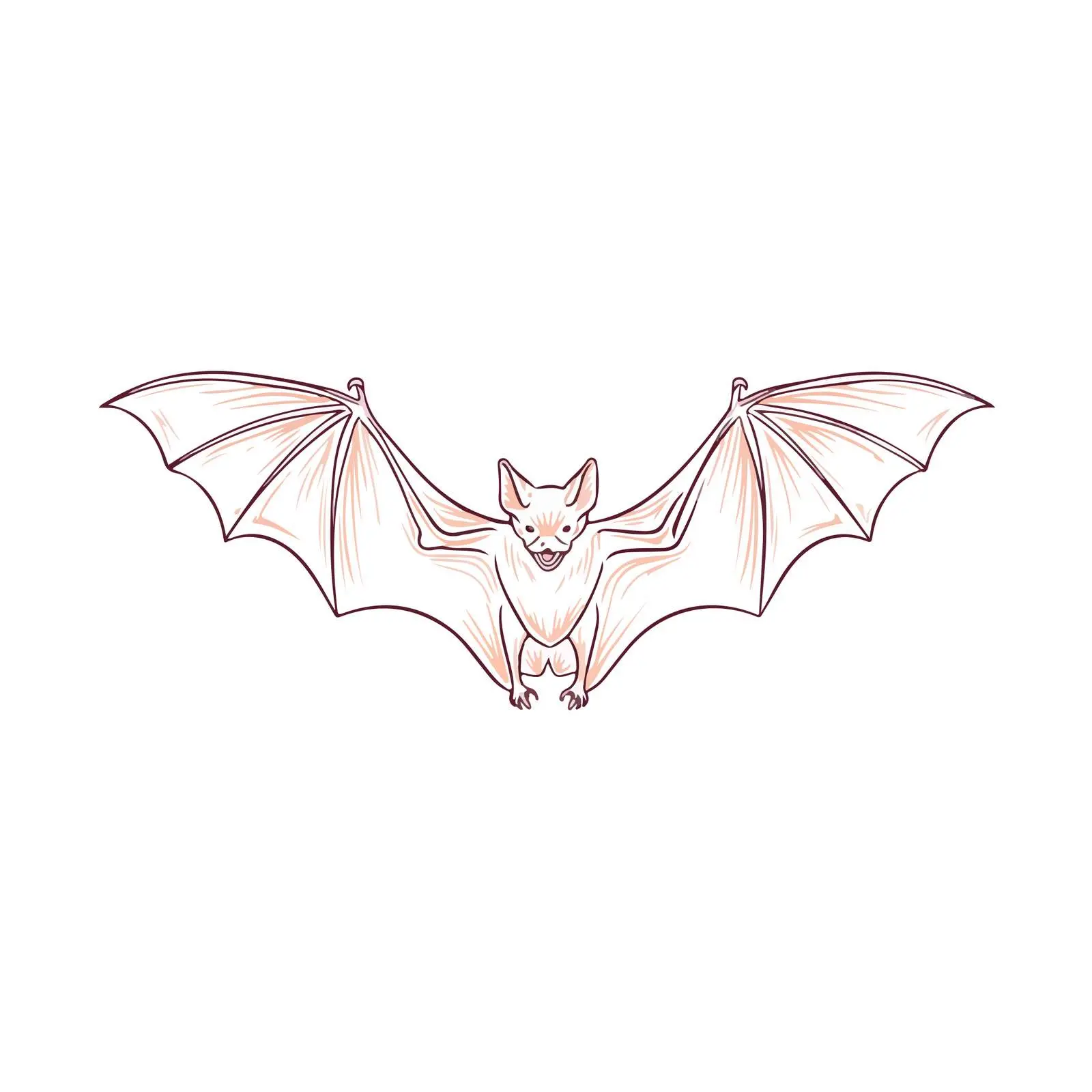 Minimal Bat Line Art Vector Illustration — free download from Dotvec