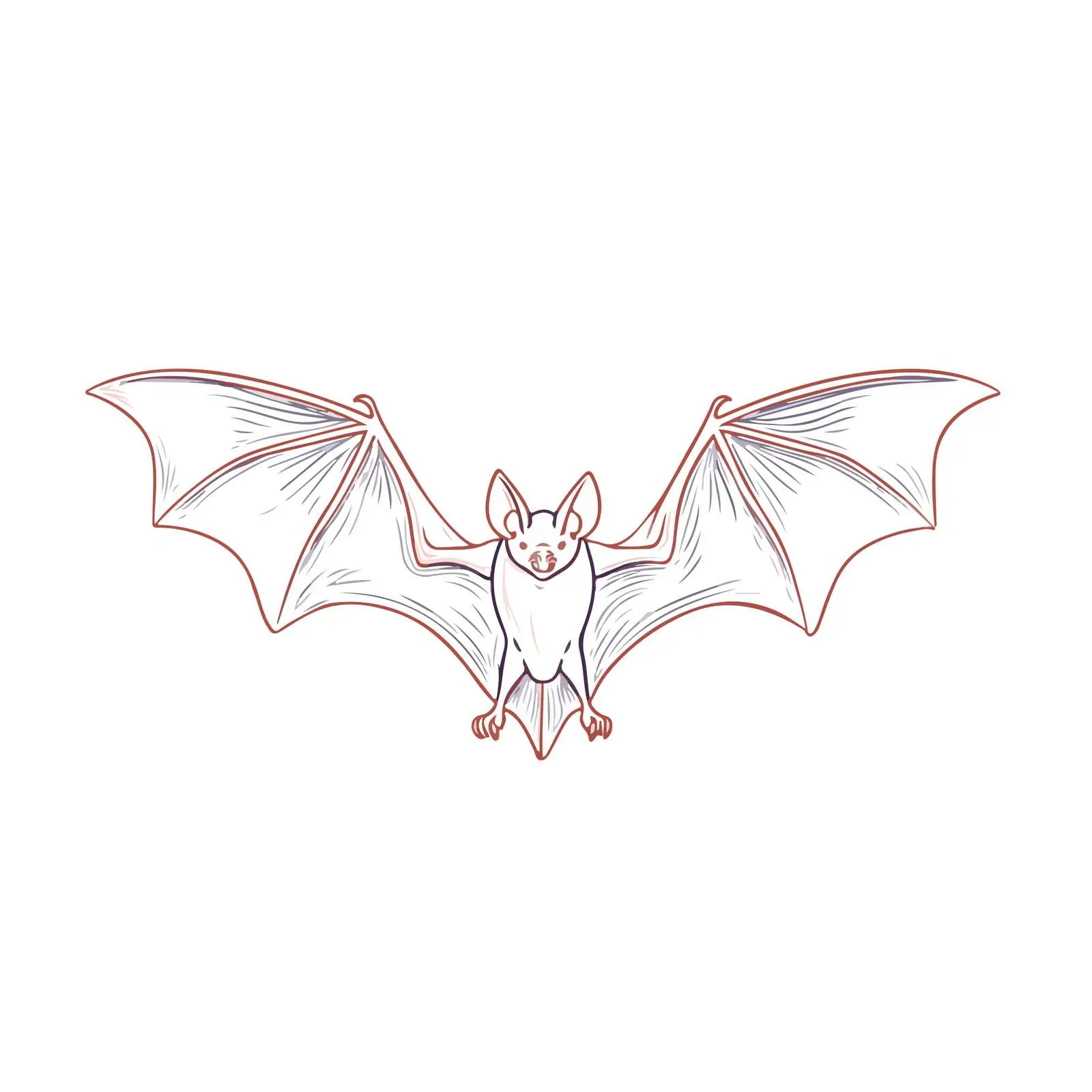 Minimal Bat Line Art — free download from Dotvec