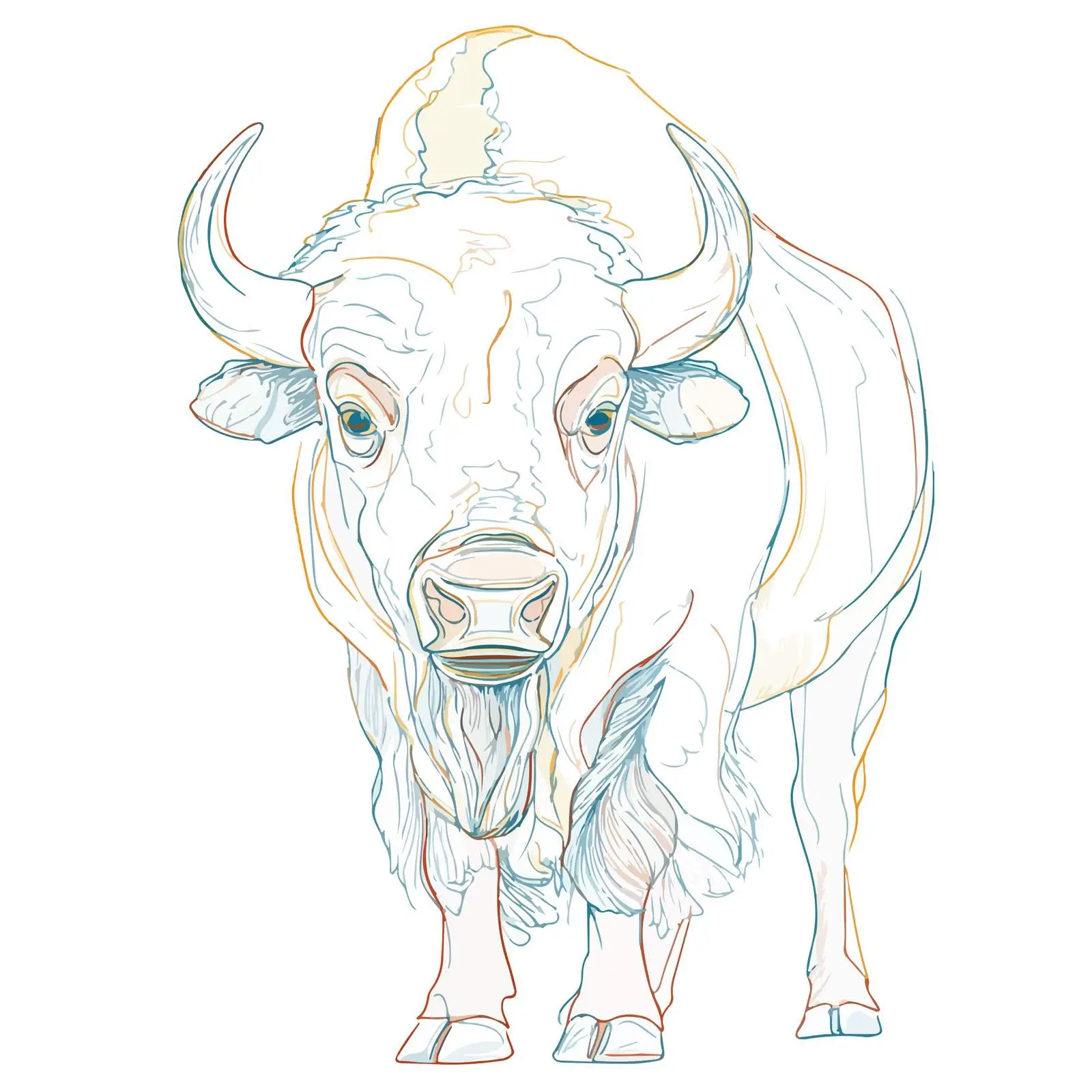 Minimal Buffalo Line Art Vector Illustration — free download from Dotvec