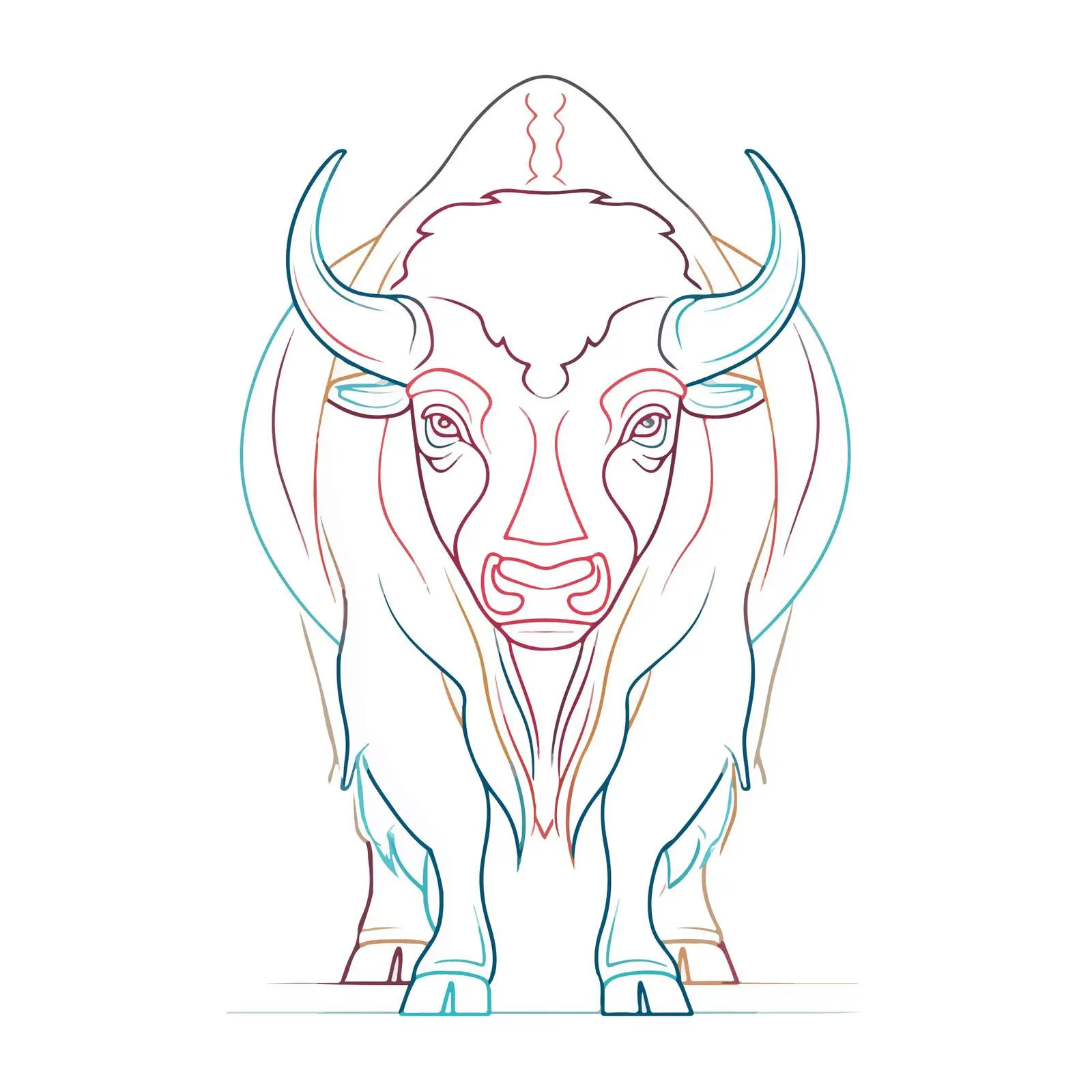 Minimal Buffalo Line Art Vector Illustration — free download from Dotvec