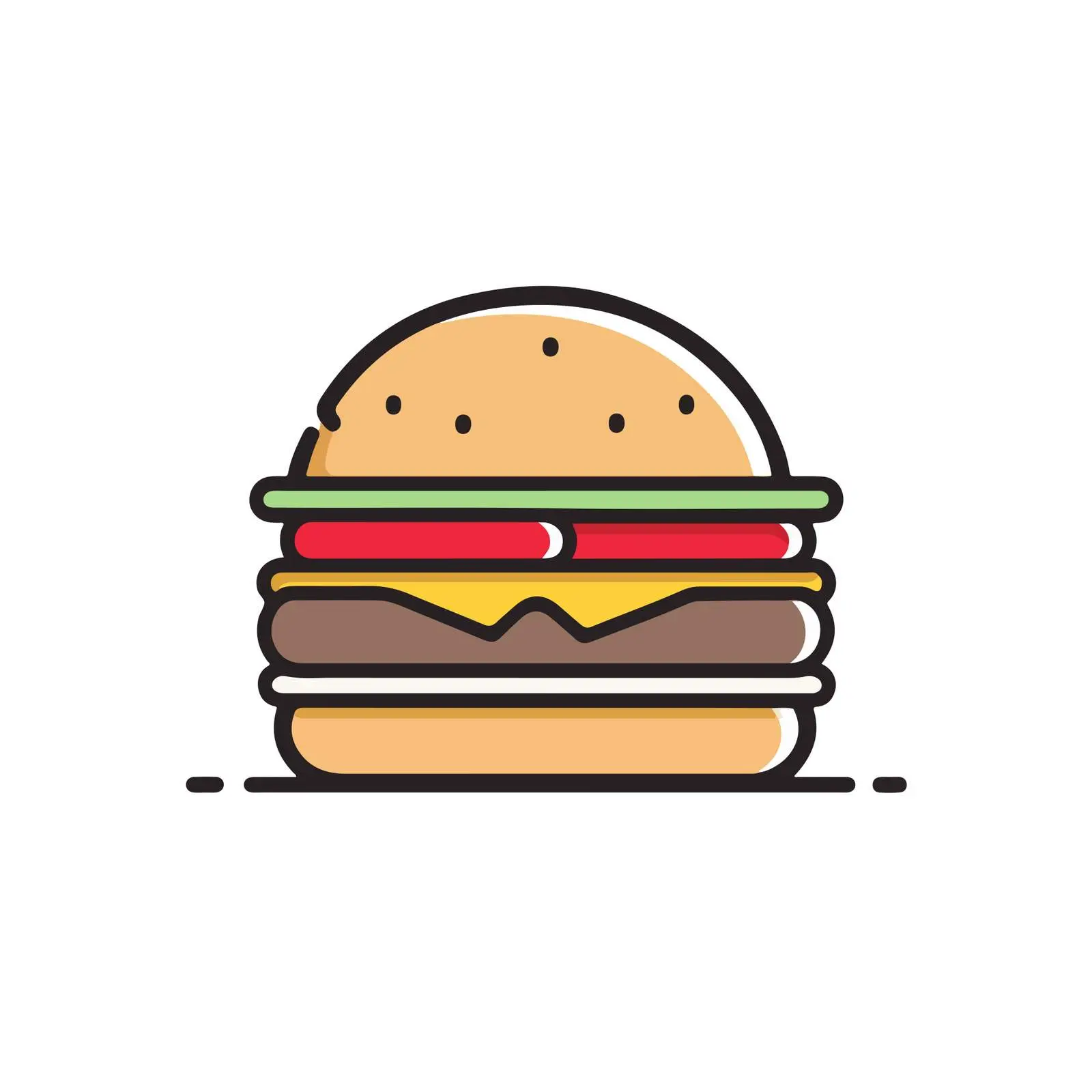Minimal Burger Meal Line Art Vector — free download from Dotvec