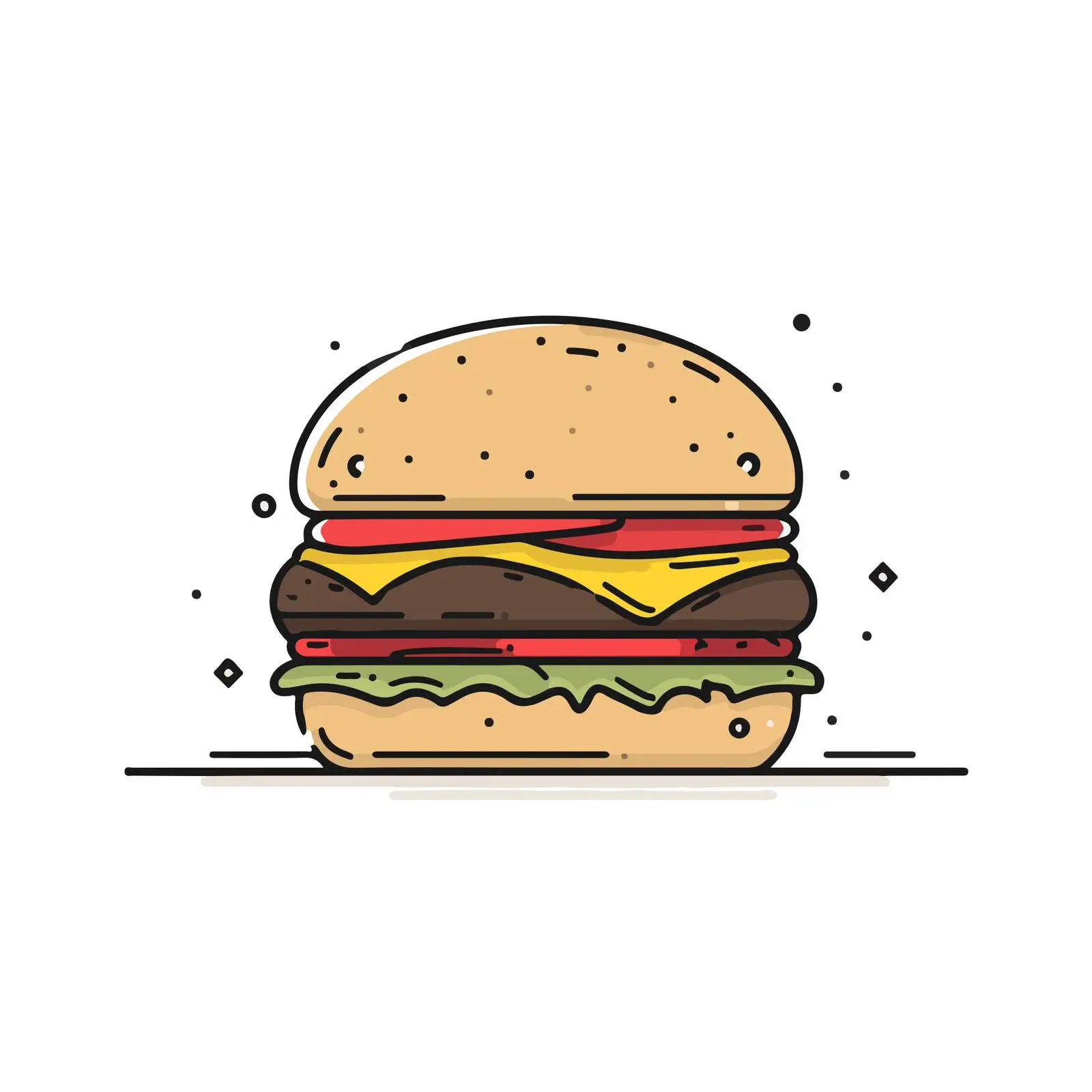 Minimal Burger Meal Vector Illustration — free download from Dotvec