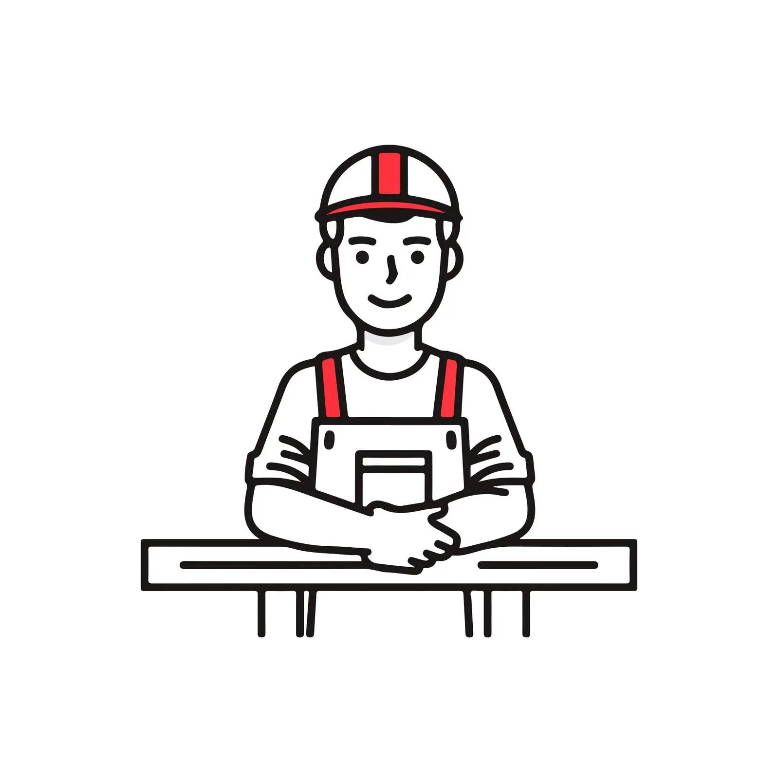 Carpenter Line Art Vector Illustration — free download from Dotvec