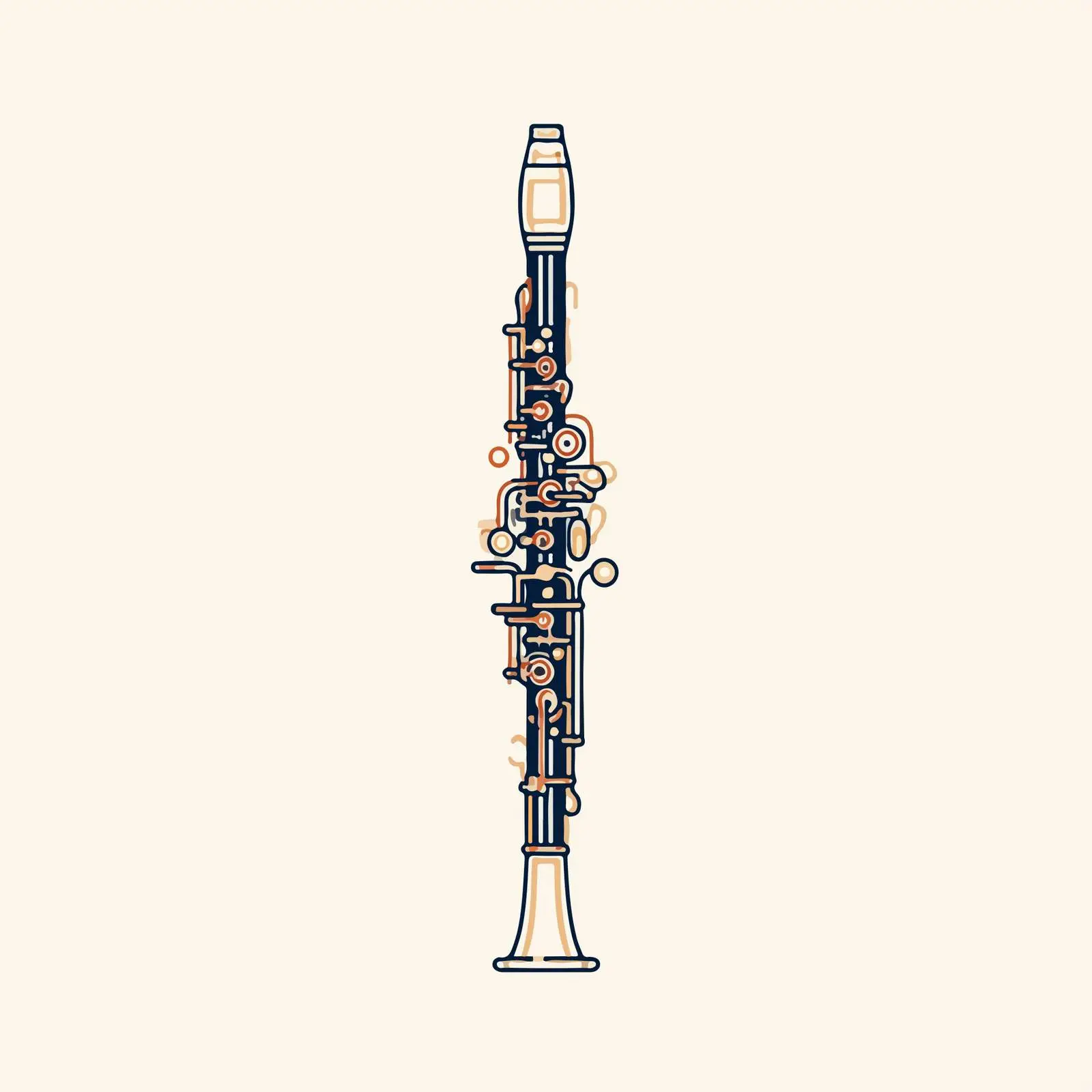 Clarinet Line Art Vector Illustration — free download from Dotvec