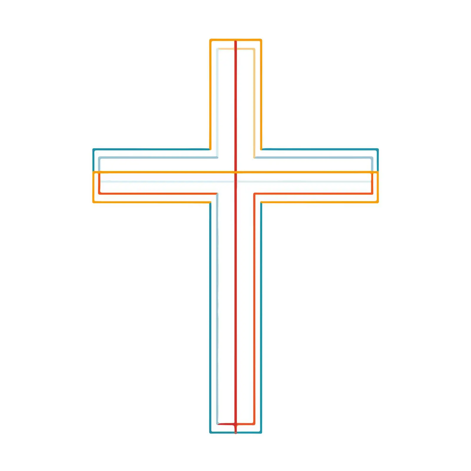 Elegant Cross Line Art Design — free download from Dotvec