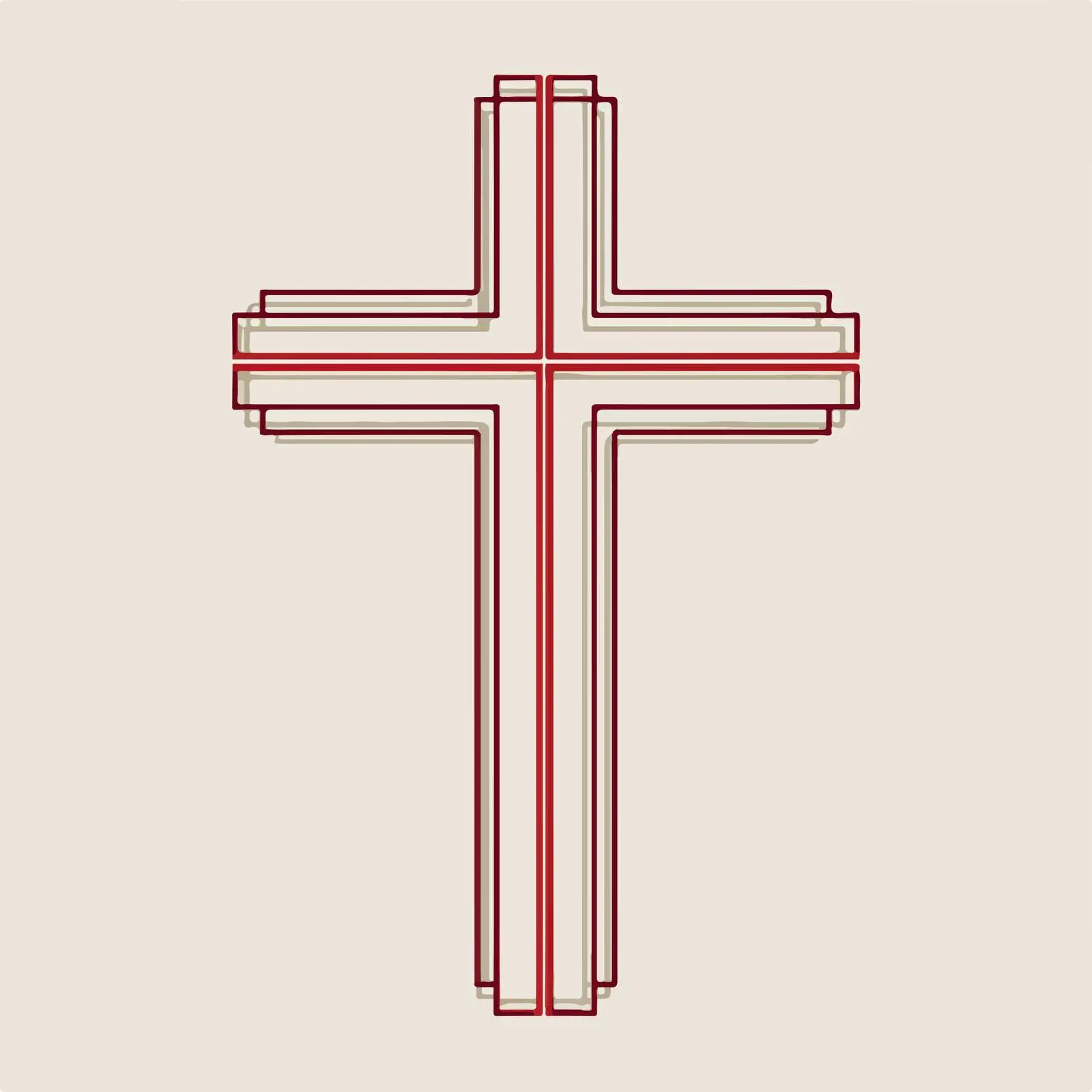 Minimal Cross Line Art — free download from Dotvec
