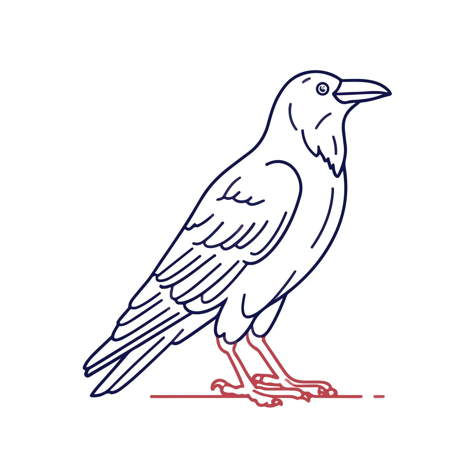 Clean Crow Line Art Vector Illustration — free download from Dotvec