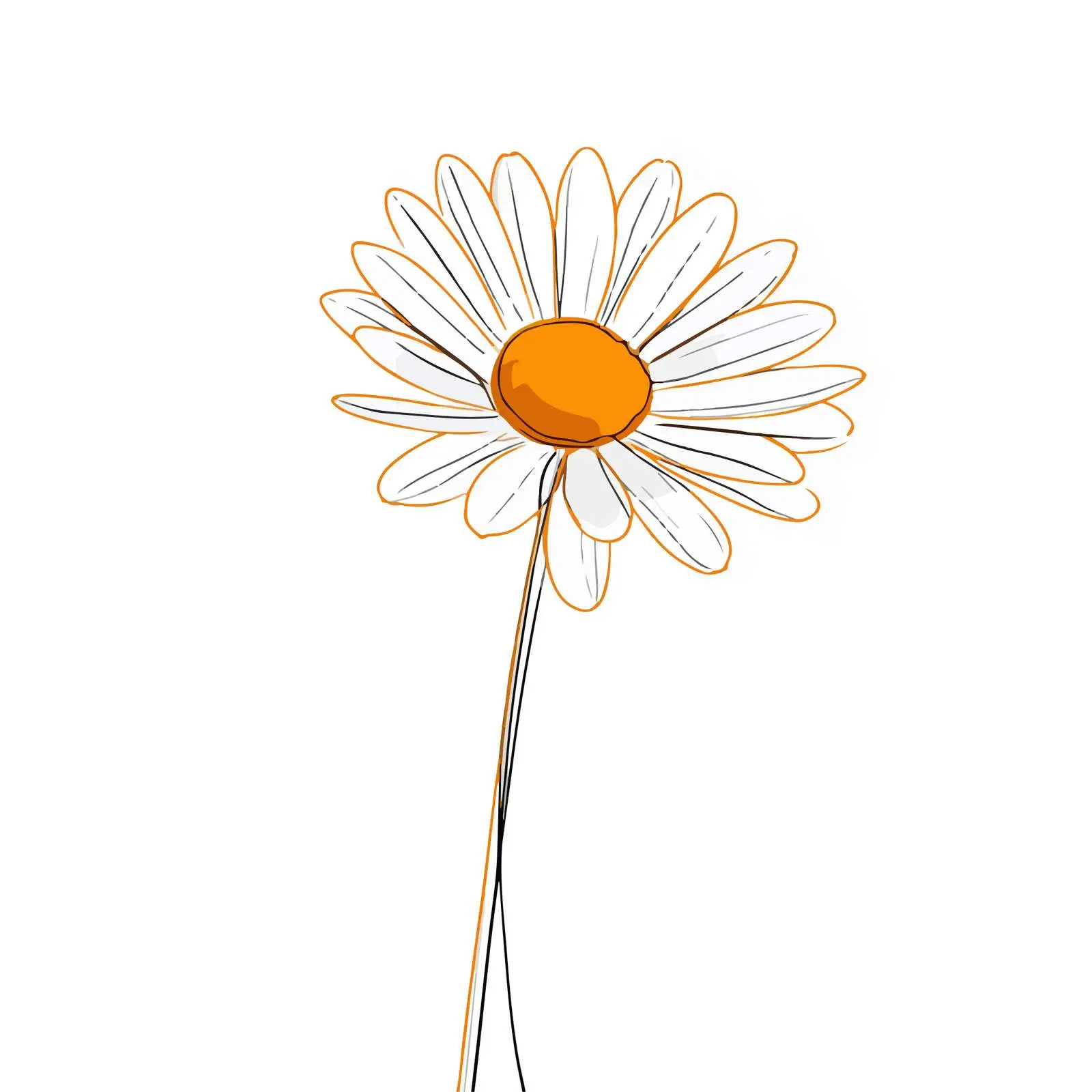 Minimal Daisy Line Art Vector Illustration — free download from Dotvec