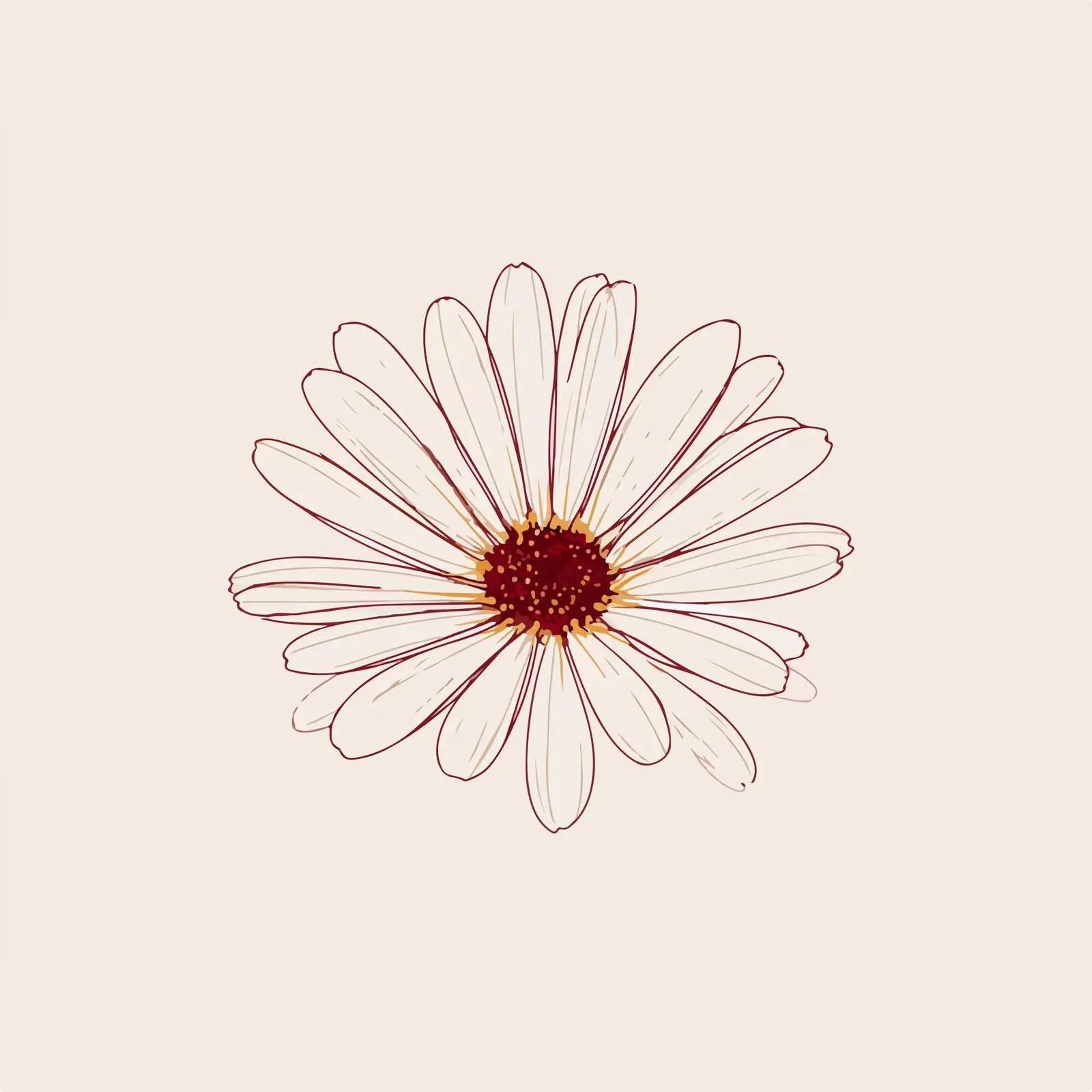 Elegant Daisy Line Art Illustration — free download from Dotvec