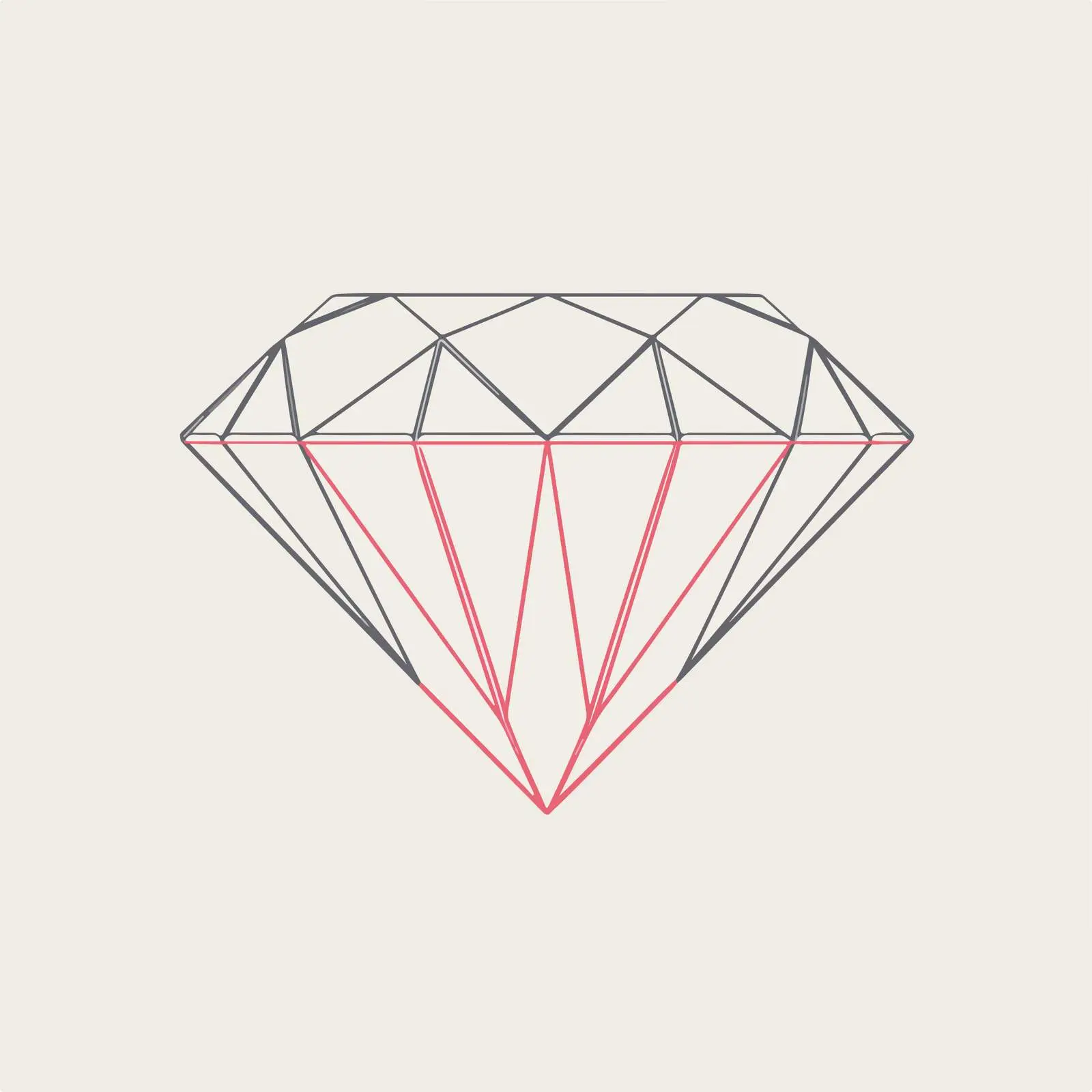 Minimal Diamond Line Art — free download from Dotvec