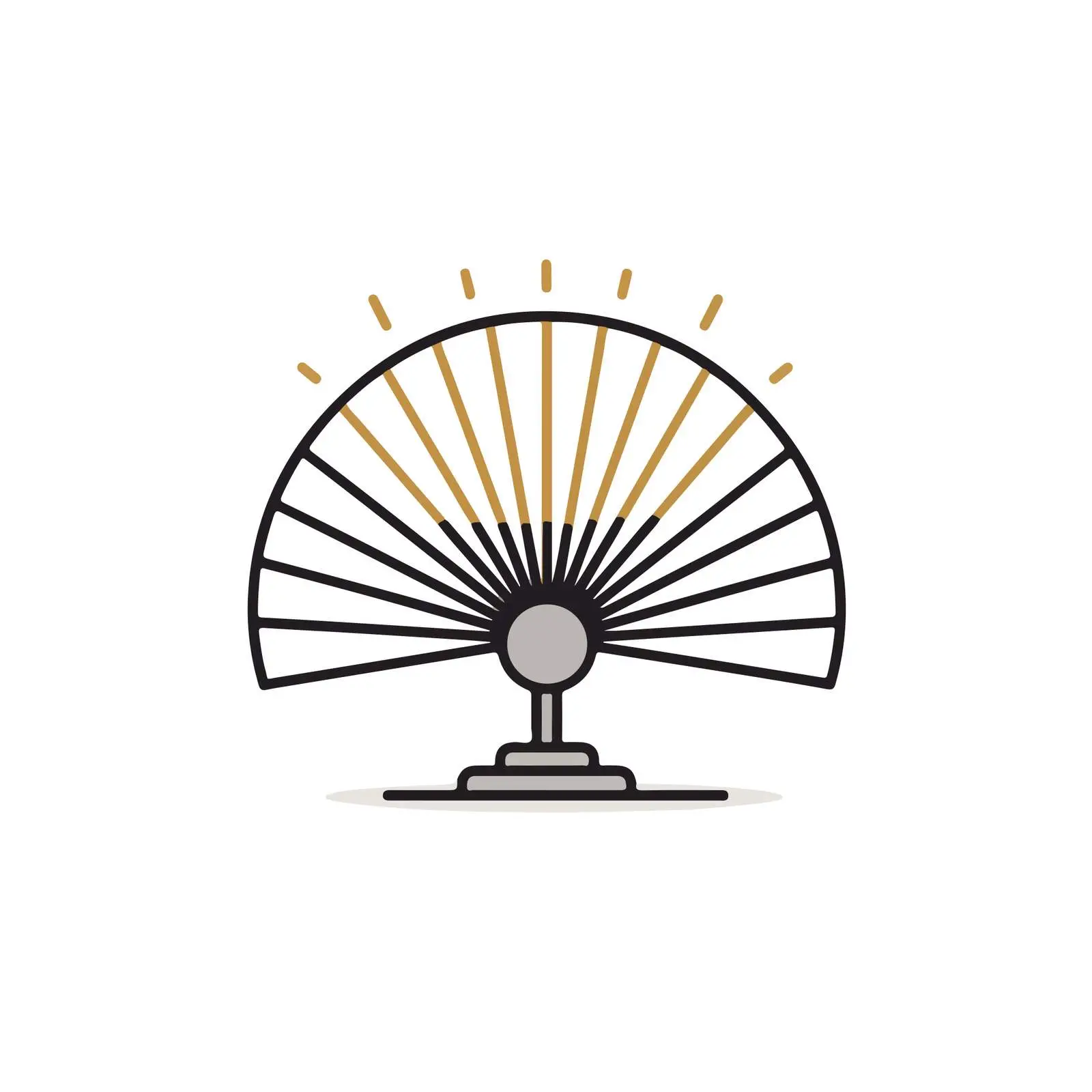 Minimal Fan Line Art Illustration — free download from Dotvec