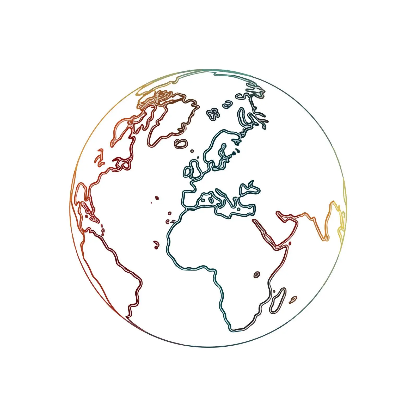 Minimal Globe Line Art Vector Style — free download from Dotvec
