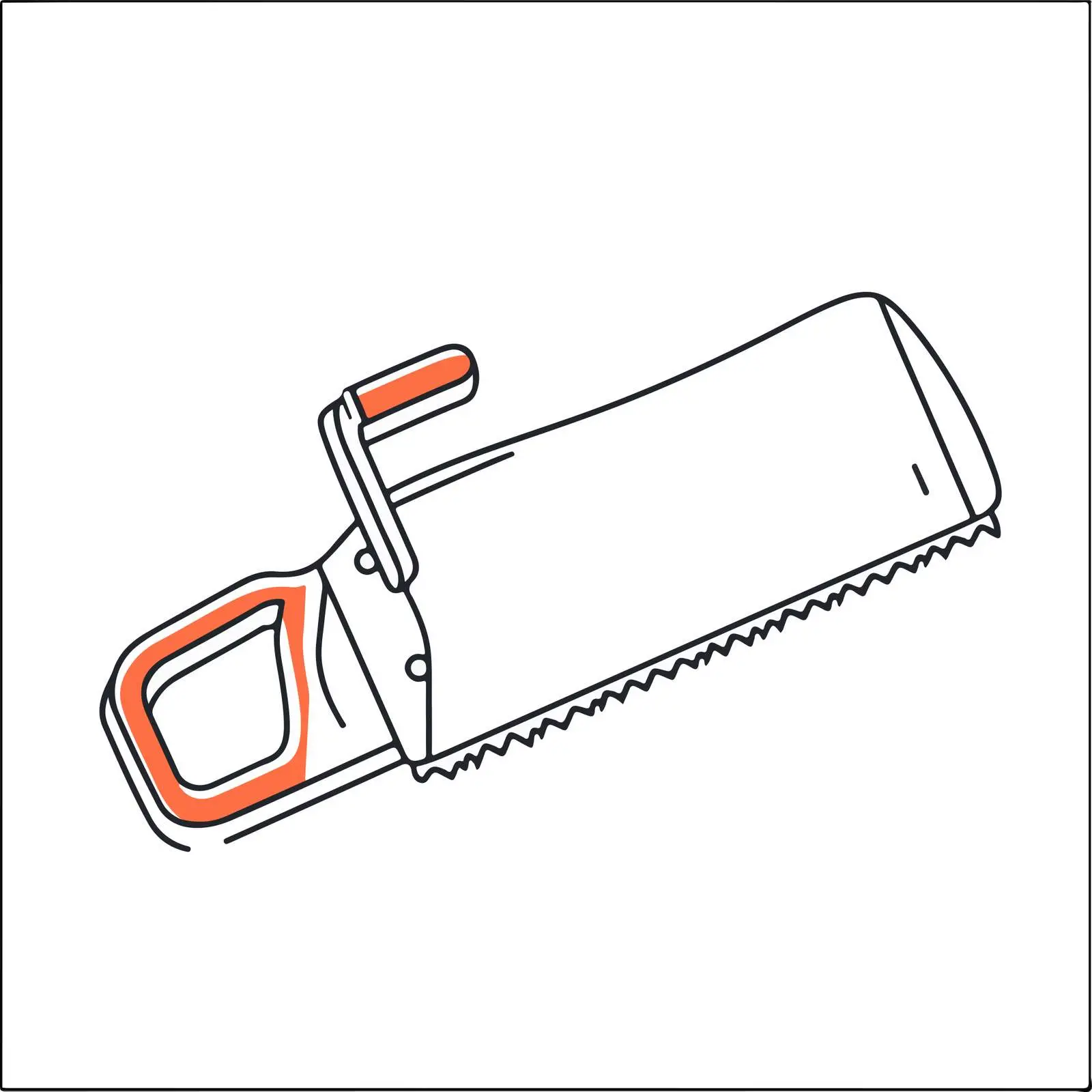 Minimal Handsaw Line Art Vector Illustration — free download from Dotvec
