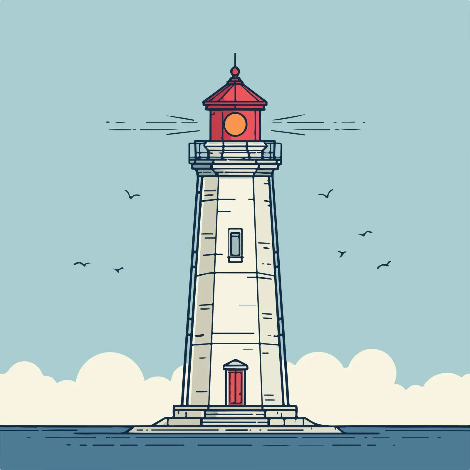 Minimal Lighthouse Vector Art — free download from Dotvec